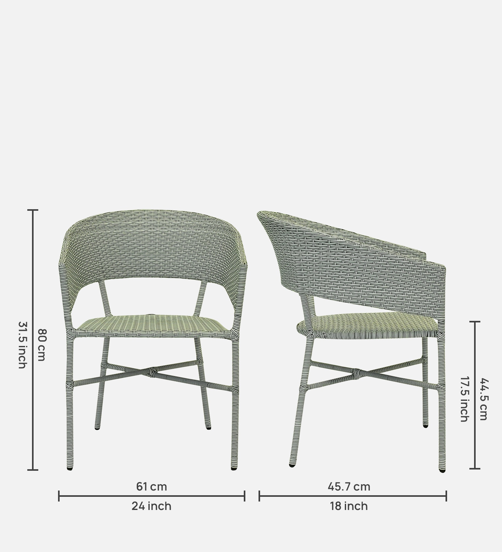 Geelong Wicker Chair White And Black Finish