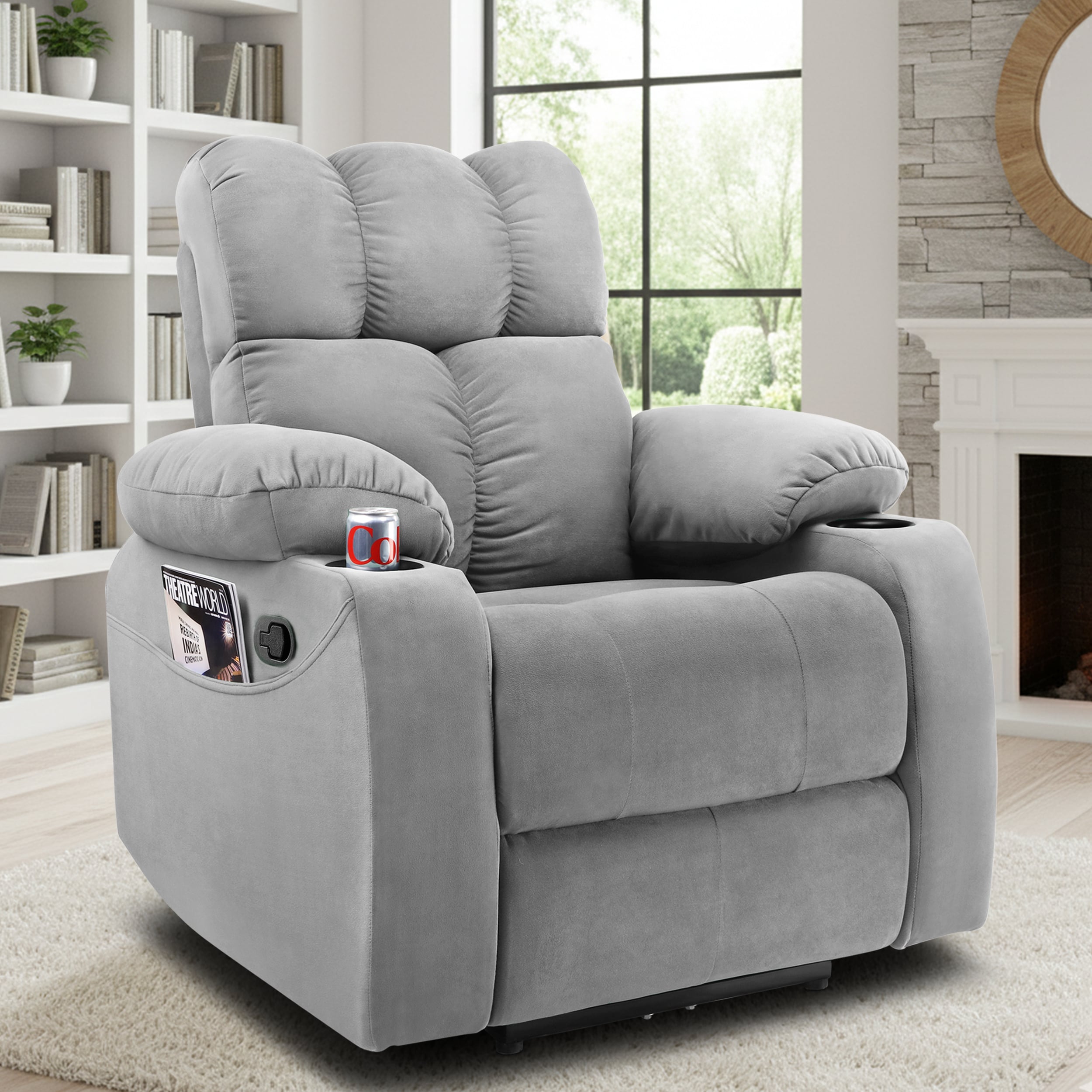 Helios Manual Cup Holder Pocket-Grey