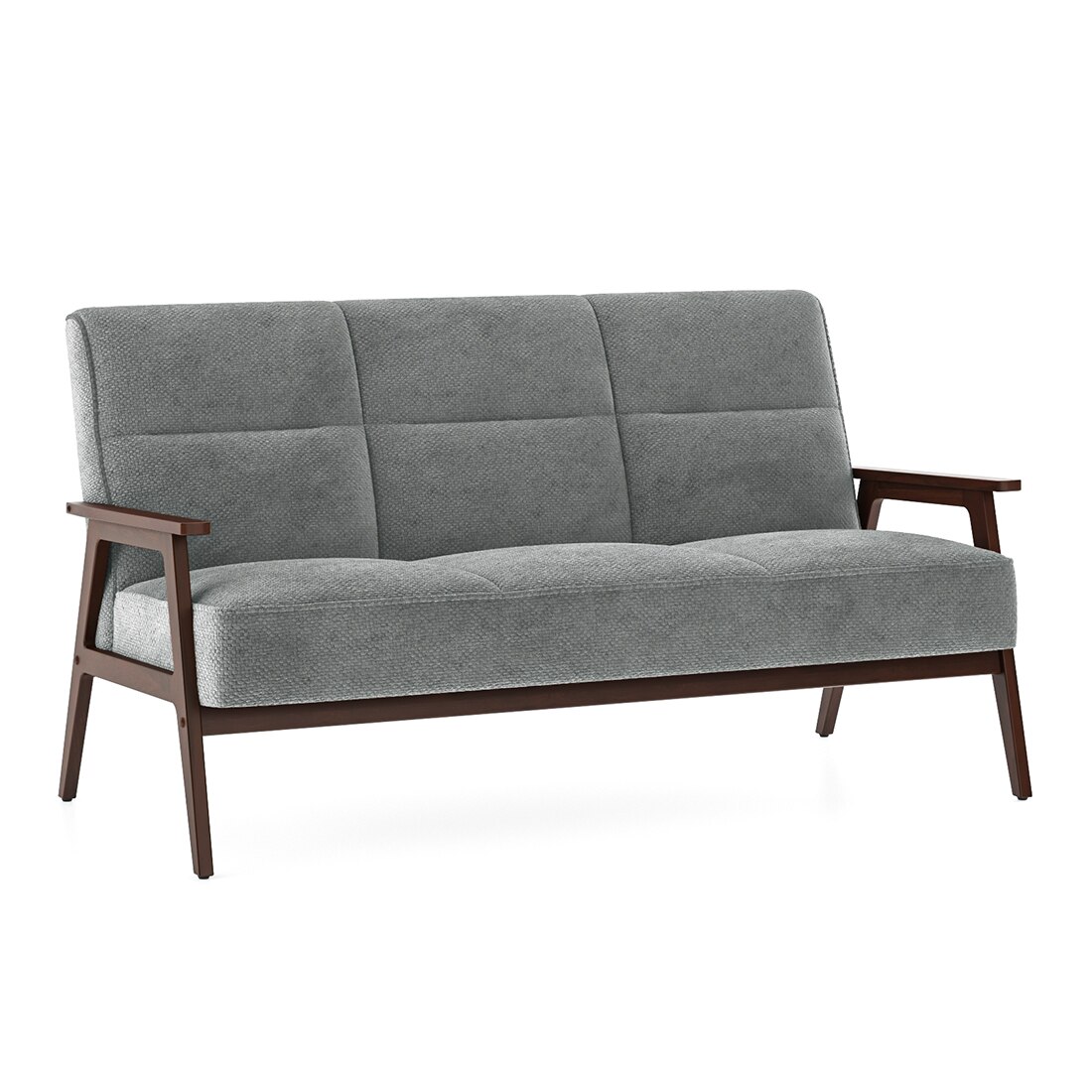 Logan 3 Seater Wooden Sofa in Grey Colour