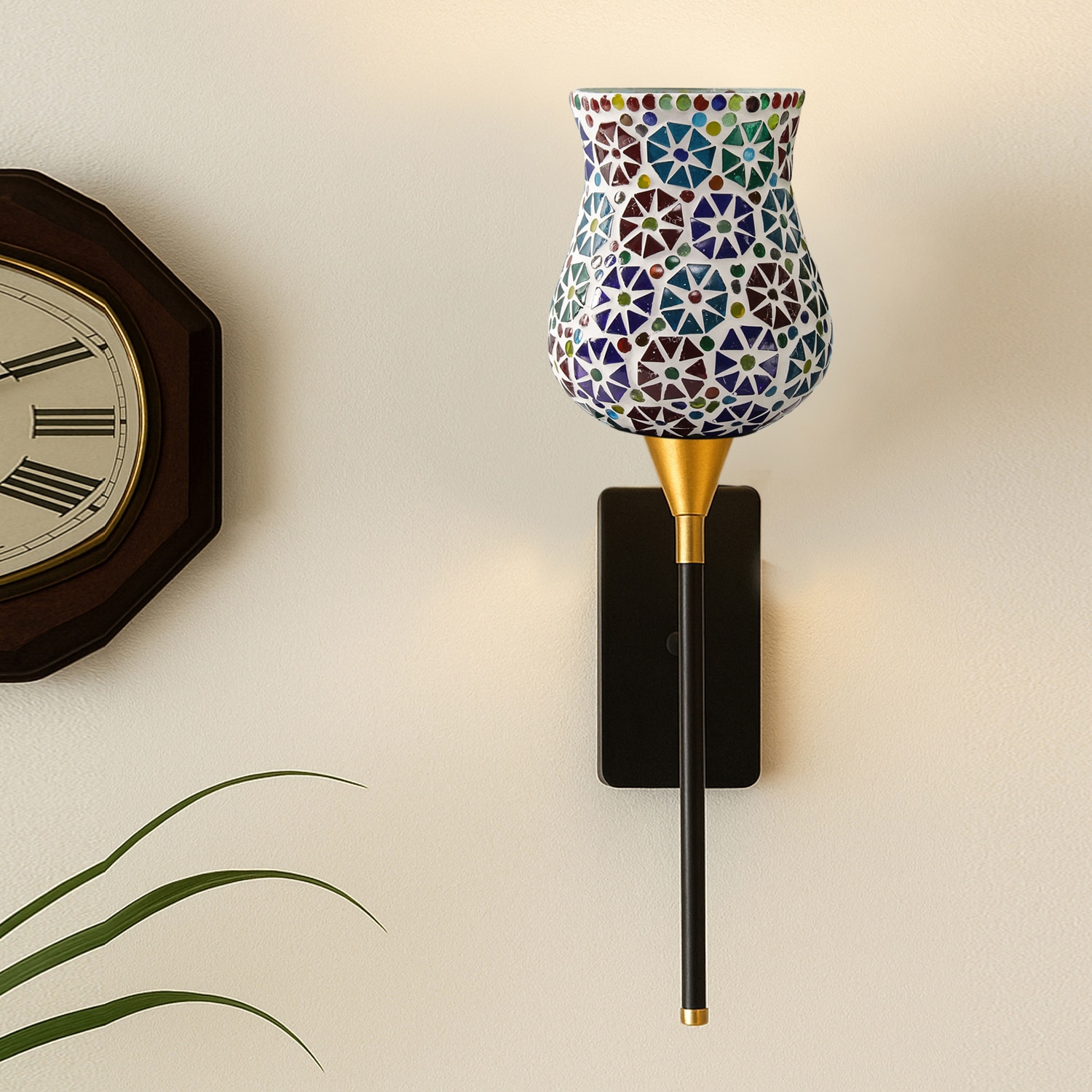 Devansh Metal Electric Wall Light in Black Colour with Multi Shade Count of 1 Light - Devansh