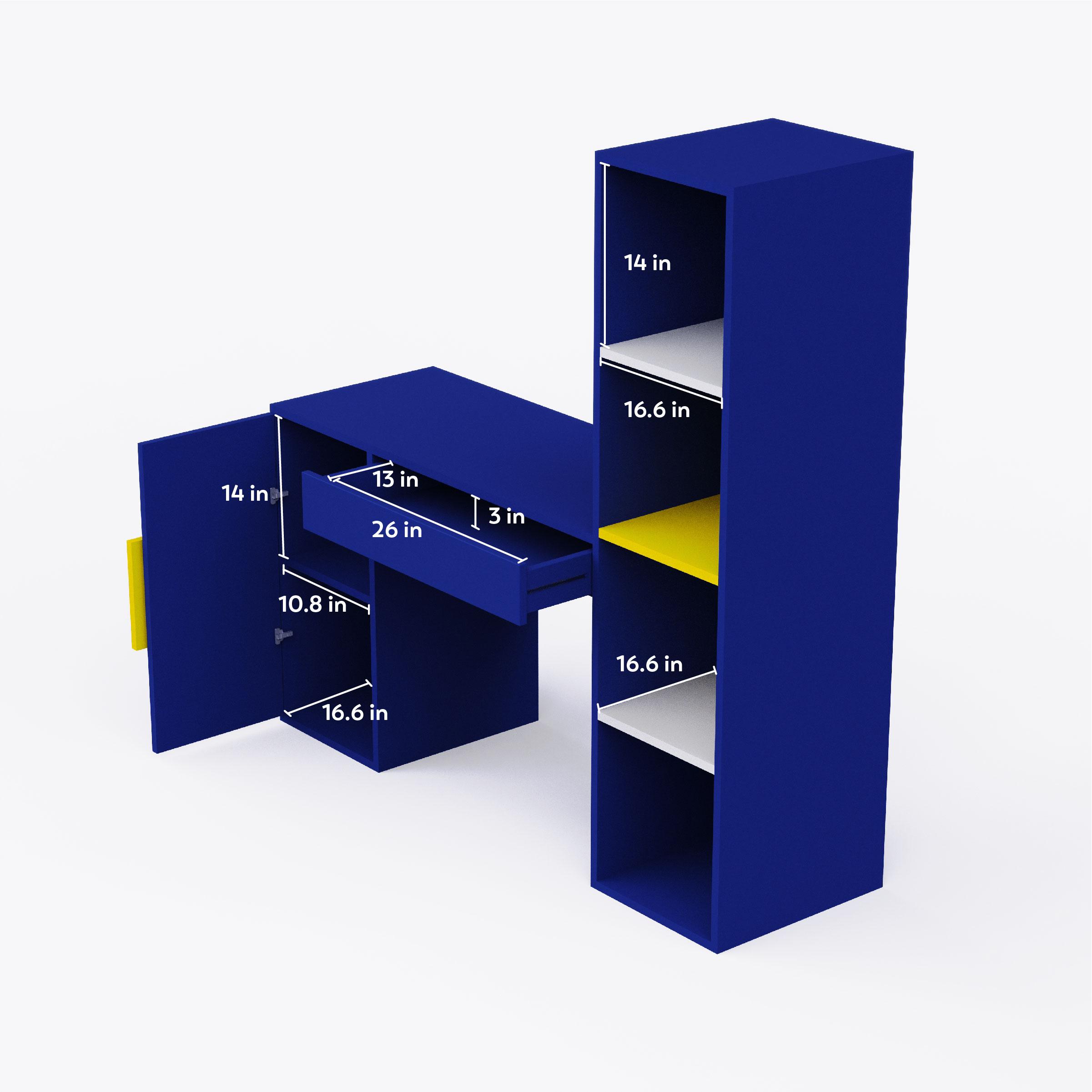 Joy Ride Study Table In Electric Blue Colour