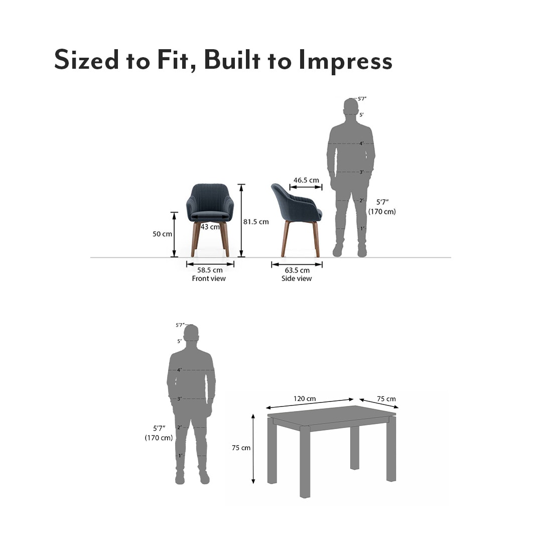 Atlas Solid Wood 4 Seater Dining Table With Rochelle Lounge Chairs