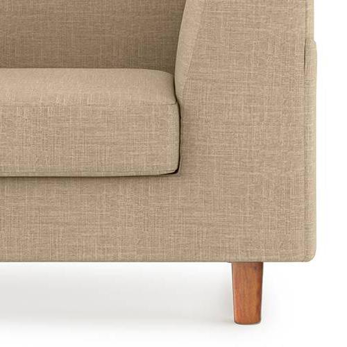 Rubik Luxe 2 Seater Fabric Sofa in Sandshell Beige Colour