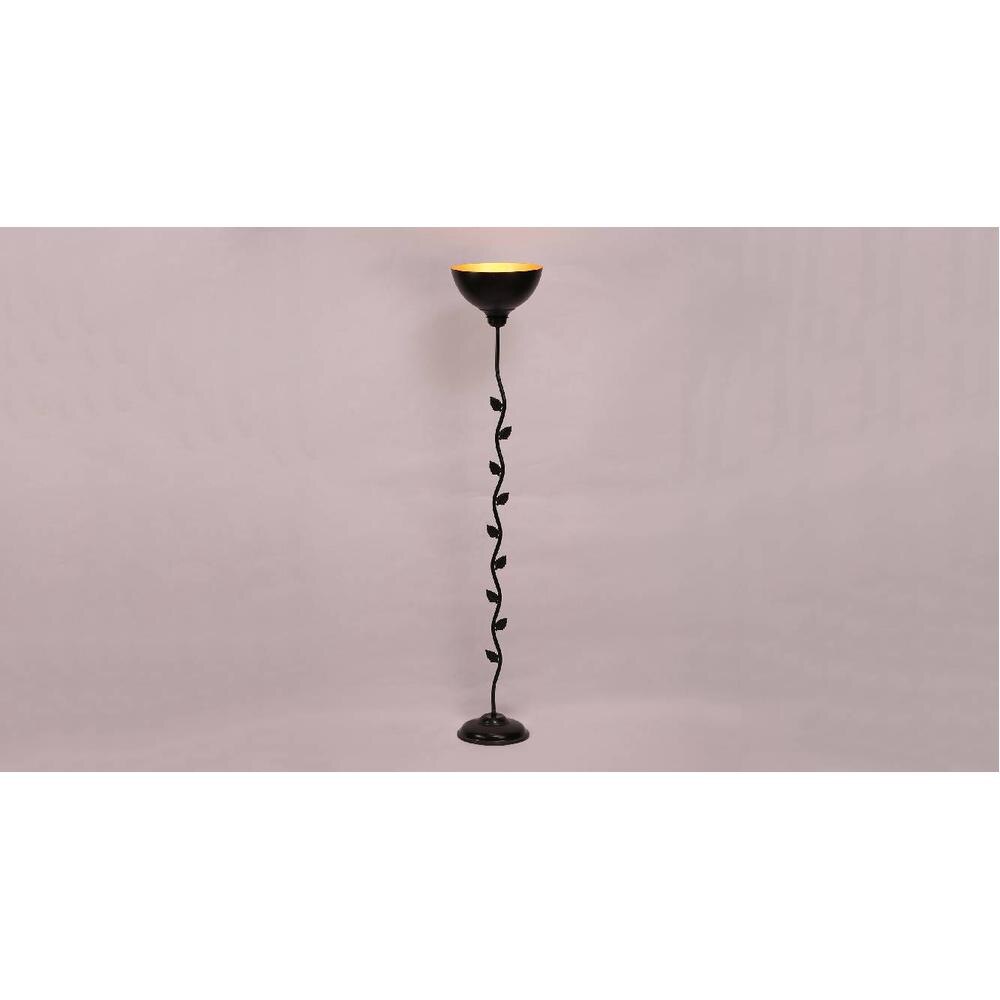 Finnley Black Metal Floor Lamp with Black Iron Base