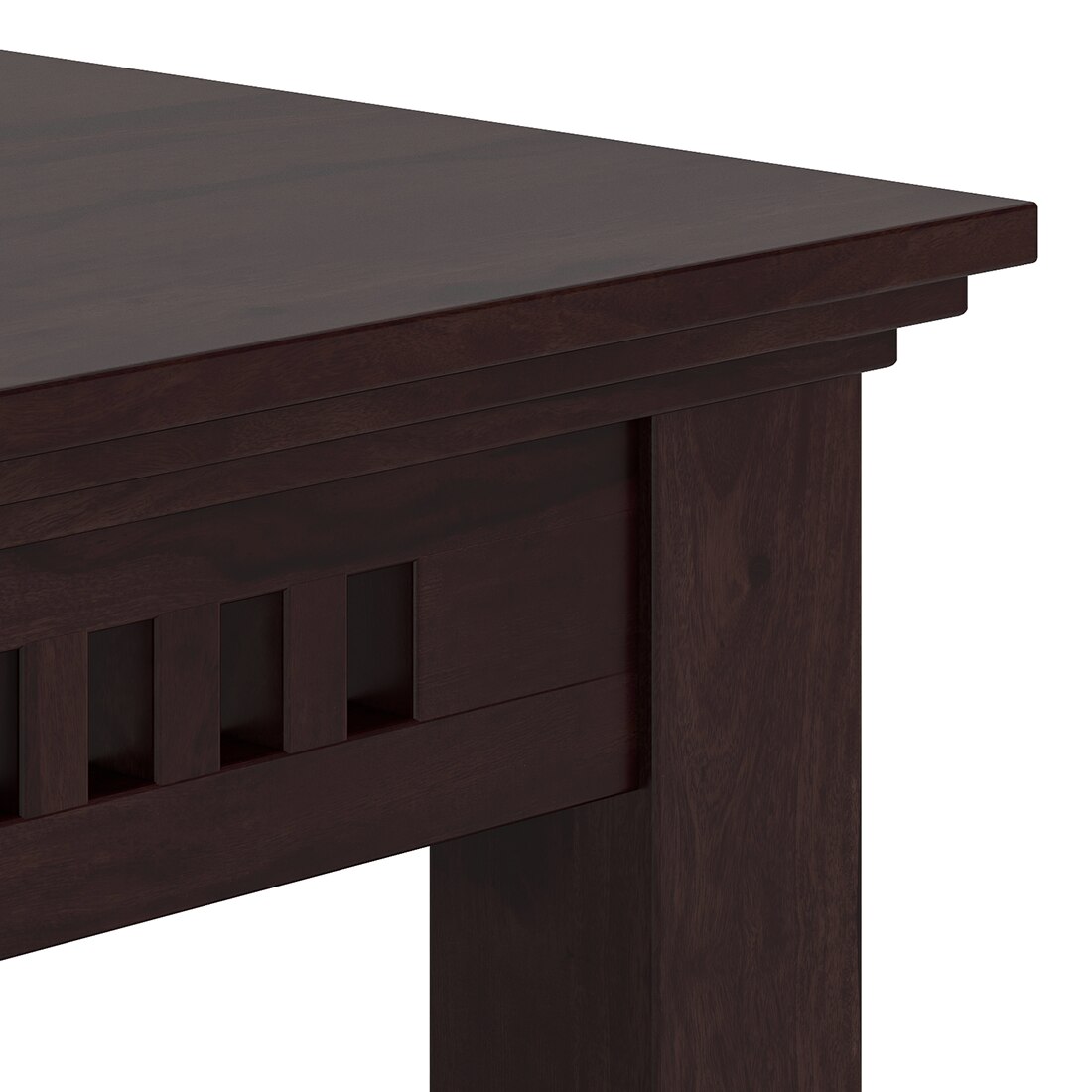 Fidora 4 Seater Dining Table With Set Of 4 Martha Dining Chairs (Colour- Wheat Brown, Finish- Mahogany)