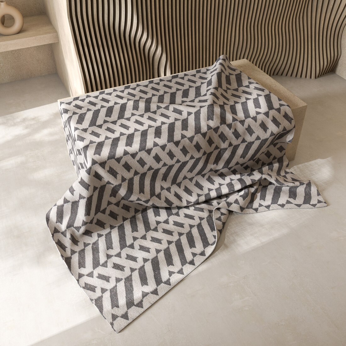 Jaipur Rugs Soft Striped Wool Dhurrie Rug Brown 6x8 ft - Jaipur Rugs