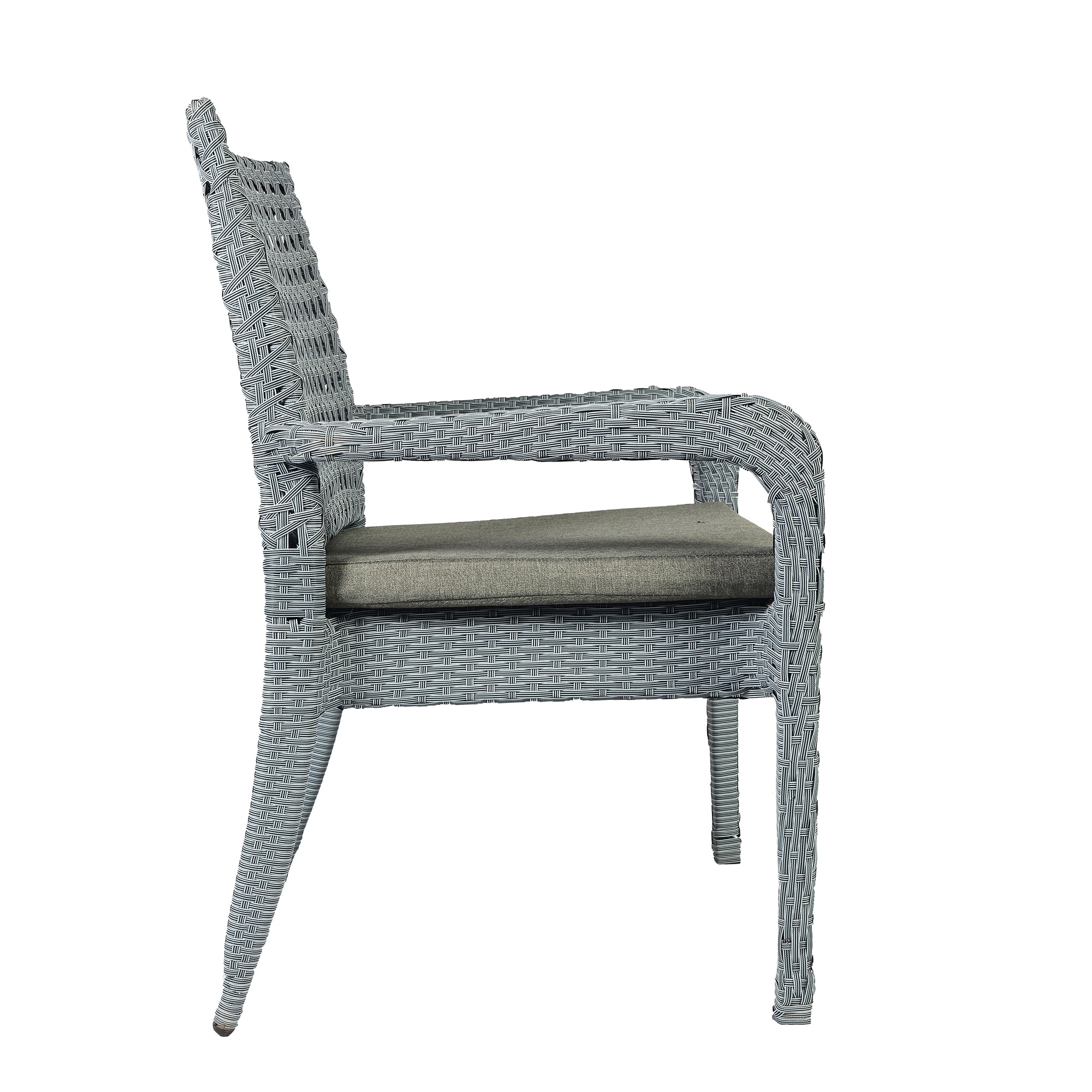 New Castle Wicker Chair In Grey Dual Tone Finish