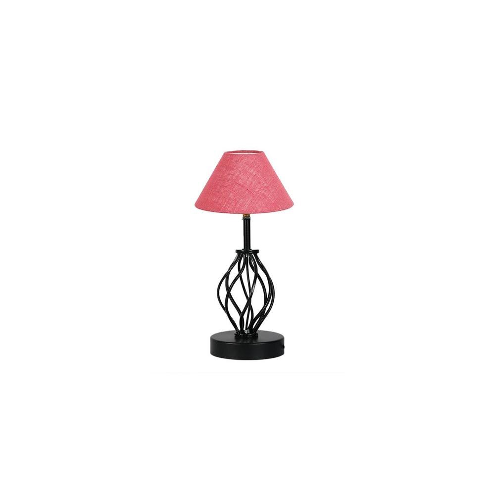 Paige Pink Jute Table lamp with Iron Base