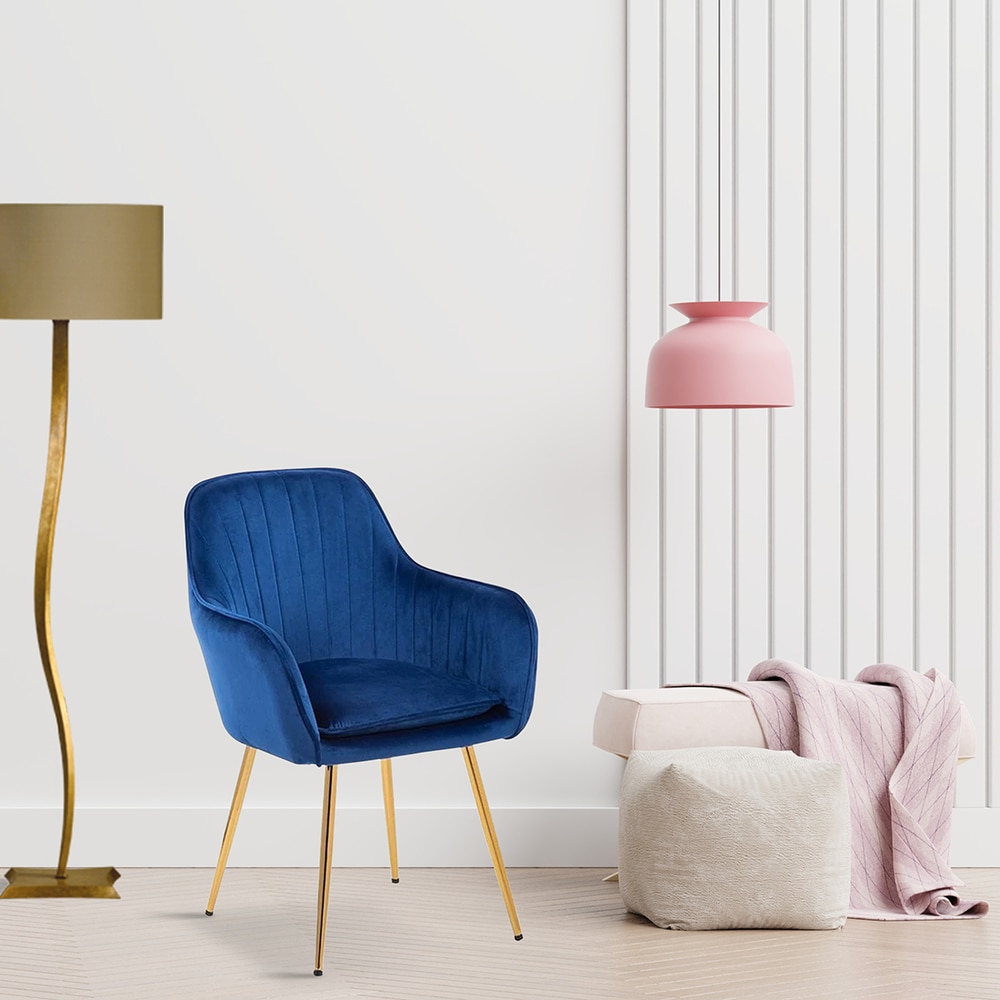 Hilsa Fabric Accent Chair in Blue Colour