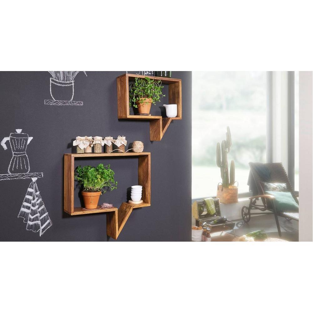WOODENMOOD Rectangular Wall Rack