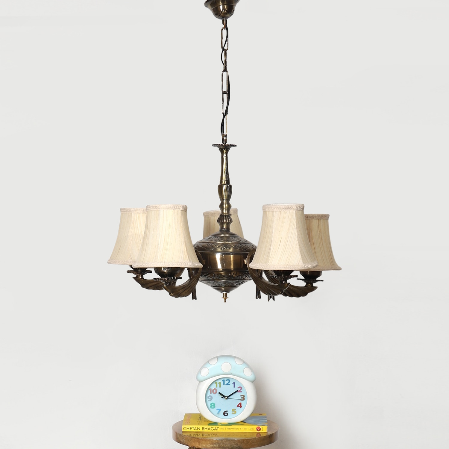 Devansh Dual Steel Metal  Wallmounted Lamp With Cotton Steel Metal  Shade