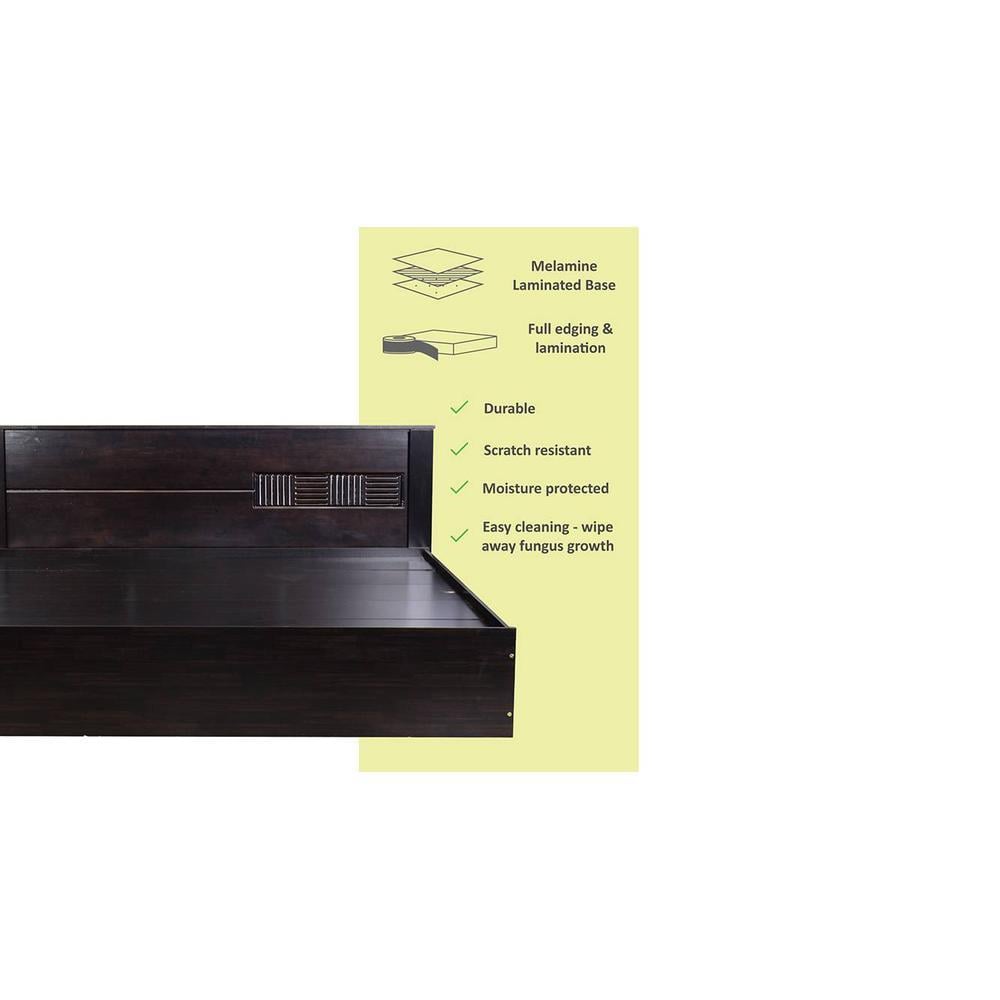 Aglaea Solid Wood King Size Drawer Storage Bed In Melamine Finish