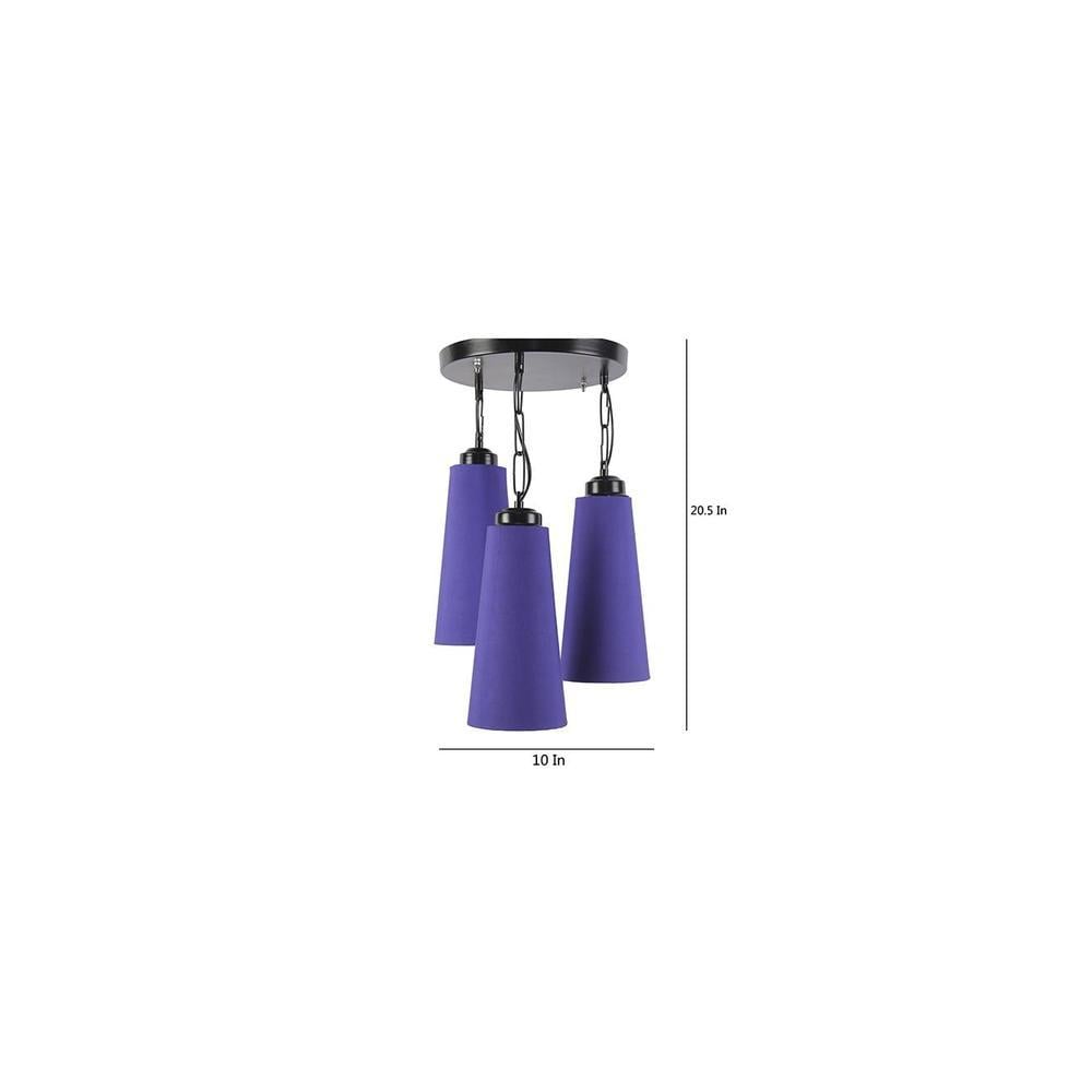Landyn Blue Fabric Cluster Hanging Light