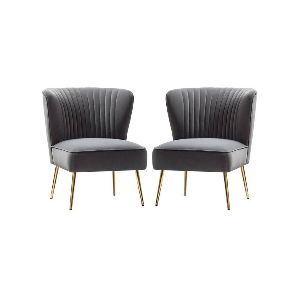 Crimson Accent Chair in Dark Grey Colour