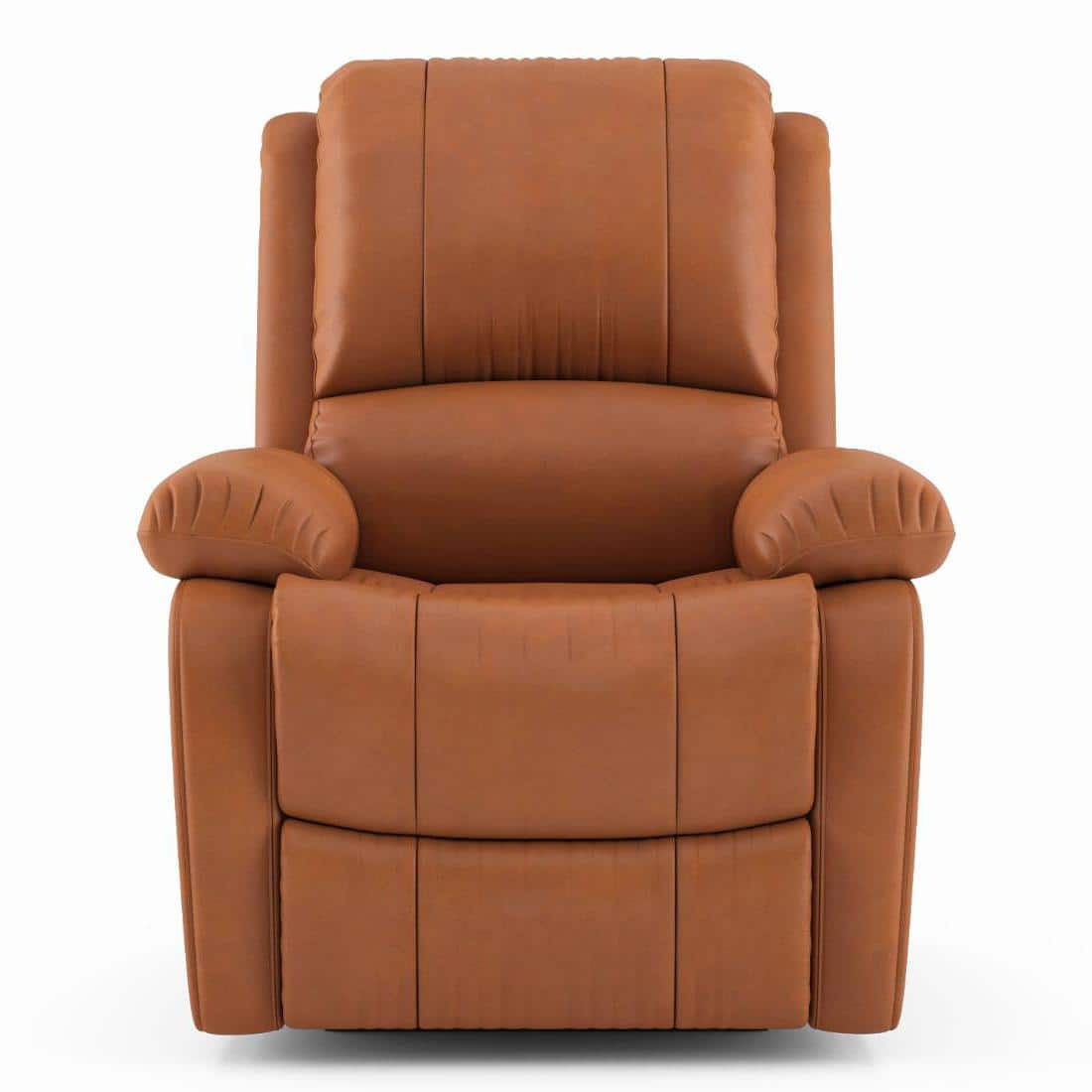 Lebowski Leatherette One Seater Manual Recliner in Tan Leatherette Colour