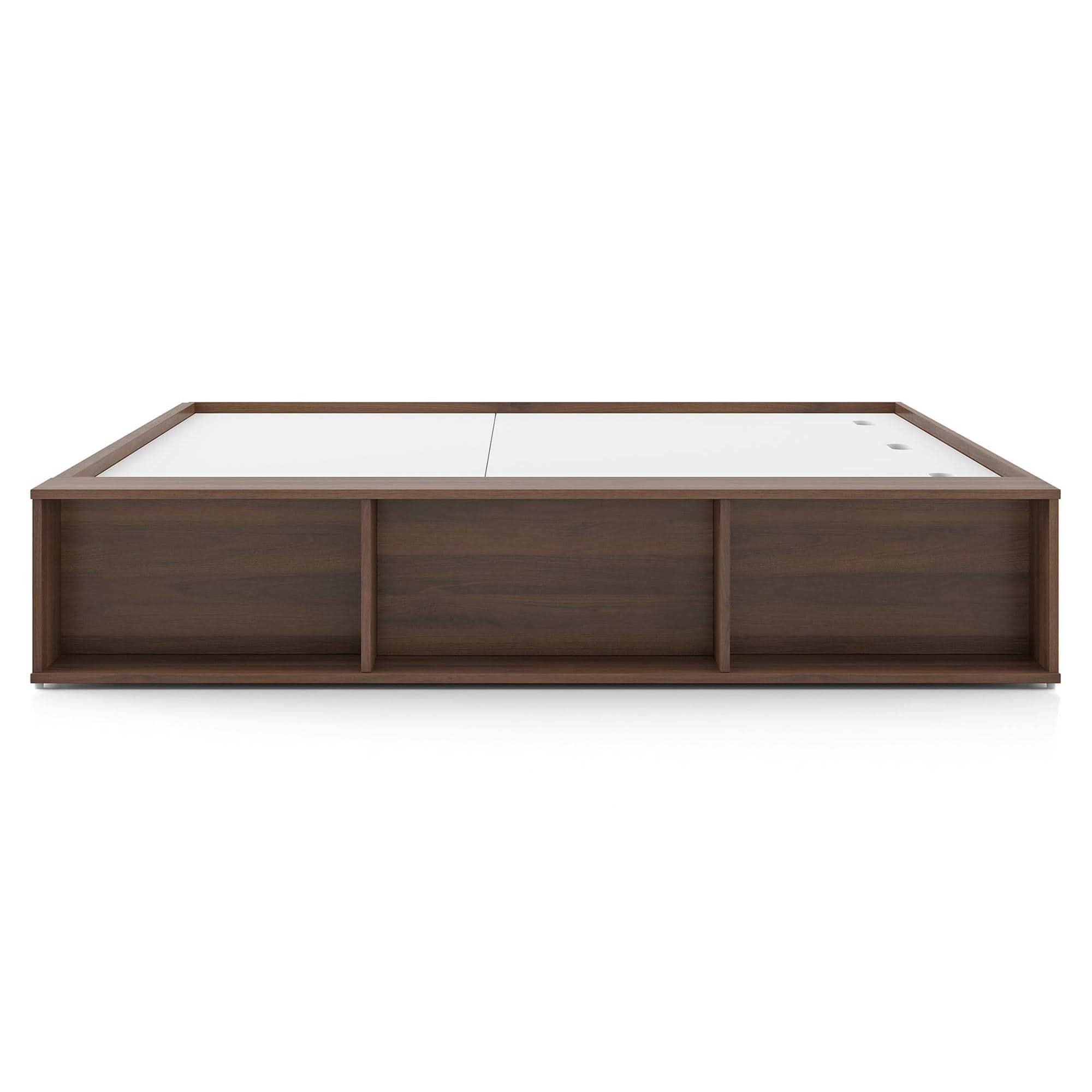 Toshi Platform Box & Drawer Storage Bed In Classic Walnut