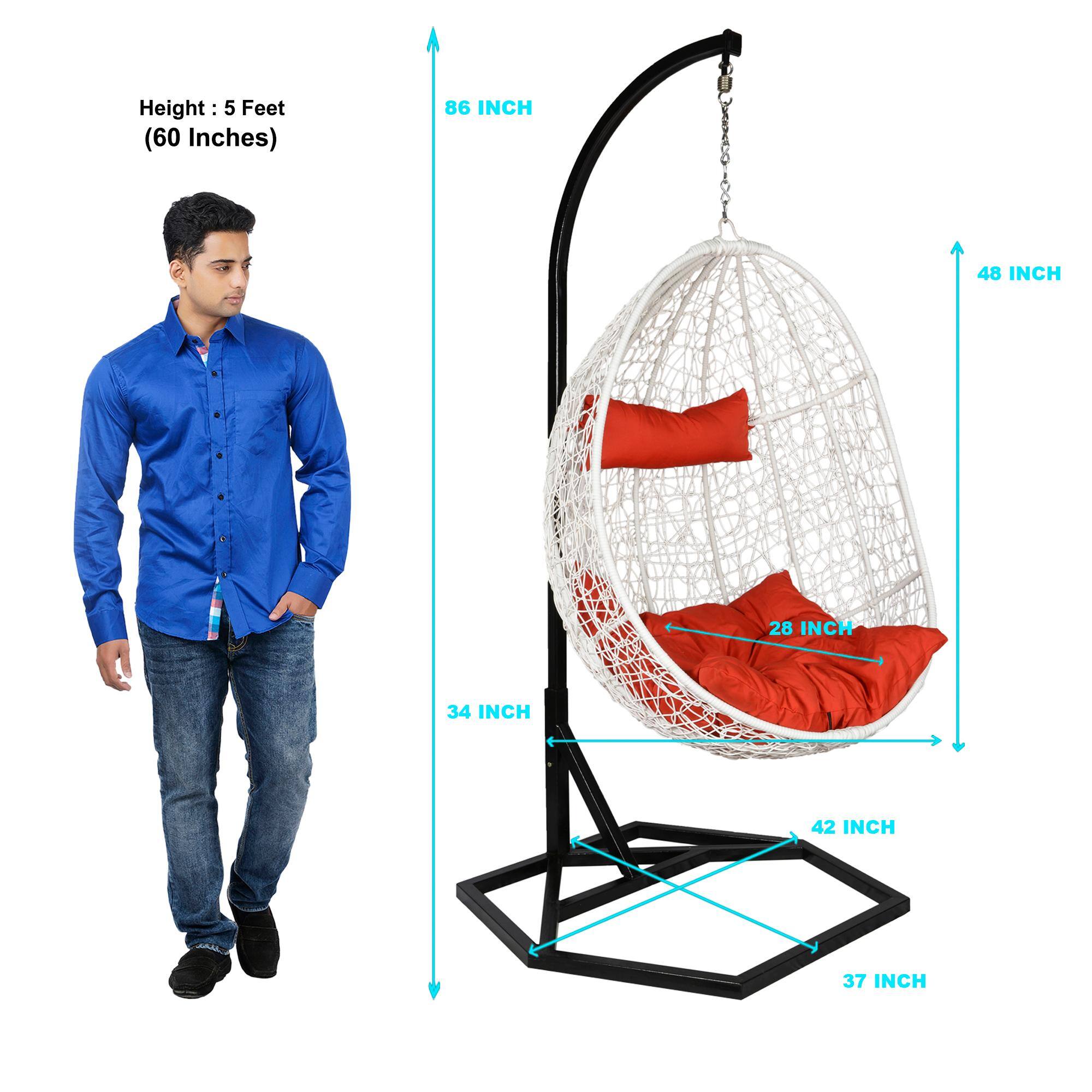 Bern Wicker Swing In White Color