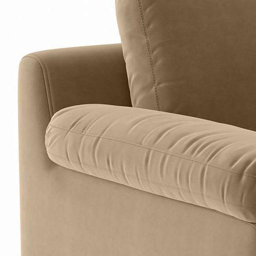 Esquel Luxe 3 Seater Fabric Sofa in Fawn Velvet Colour