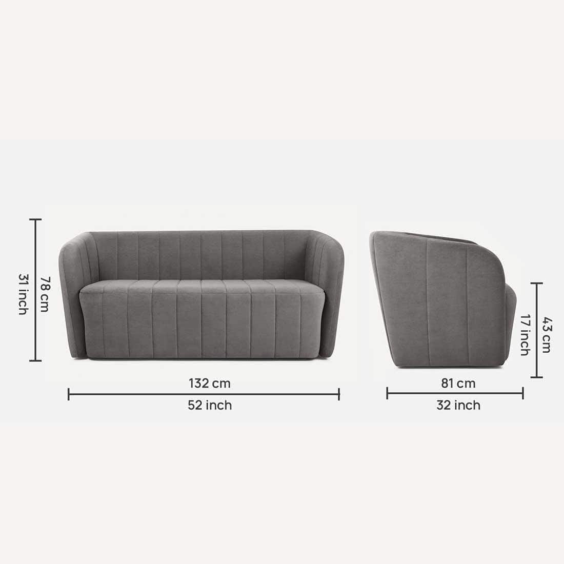 Candler Fabric Sofa (Grey)