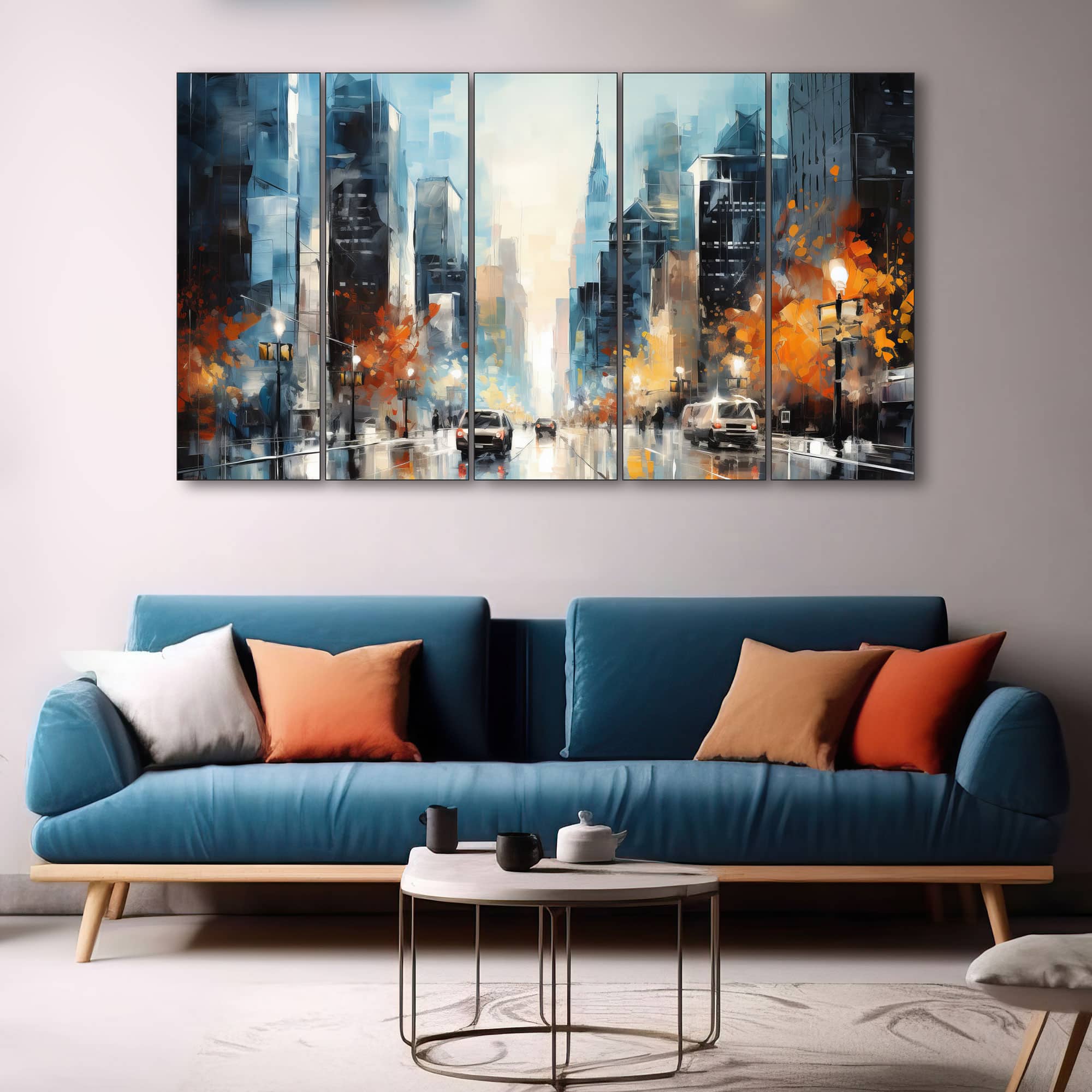 The Castle Decor Abstract Art Wall Painting Wooden Framed Digital Painting 27x48 Inch (Style 24) - The Castle Decor