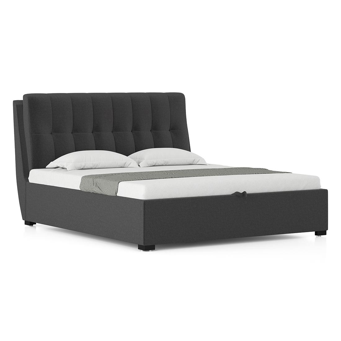 Bornholm Upholstered Storage Bed In Hydraulic (Bed Size : King, Colour : Urban Grey)
