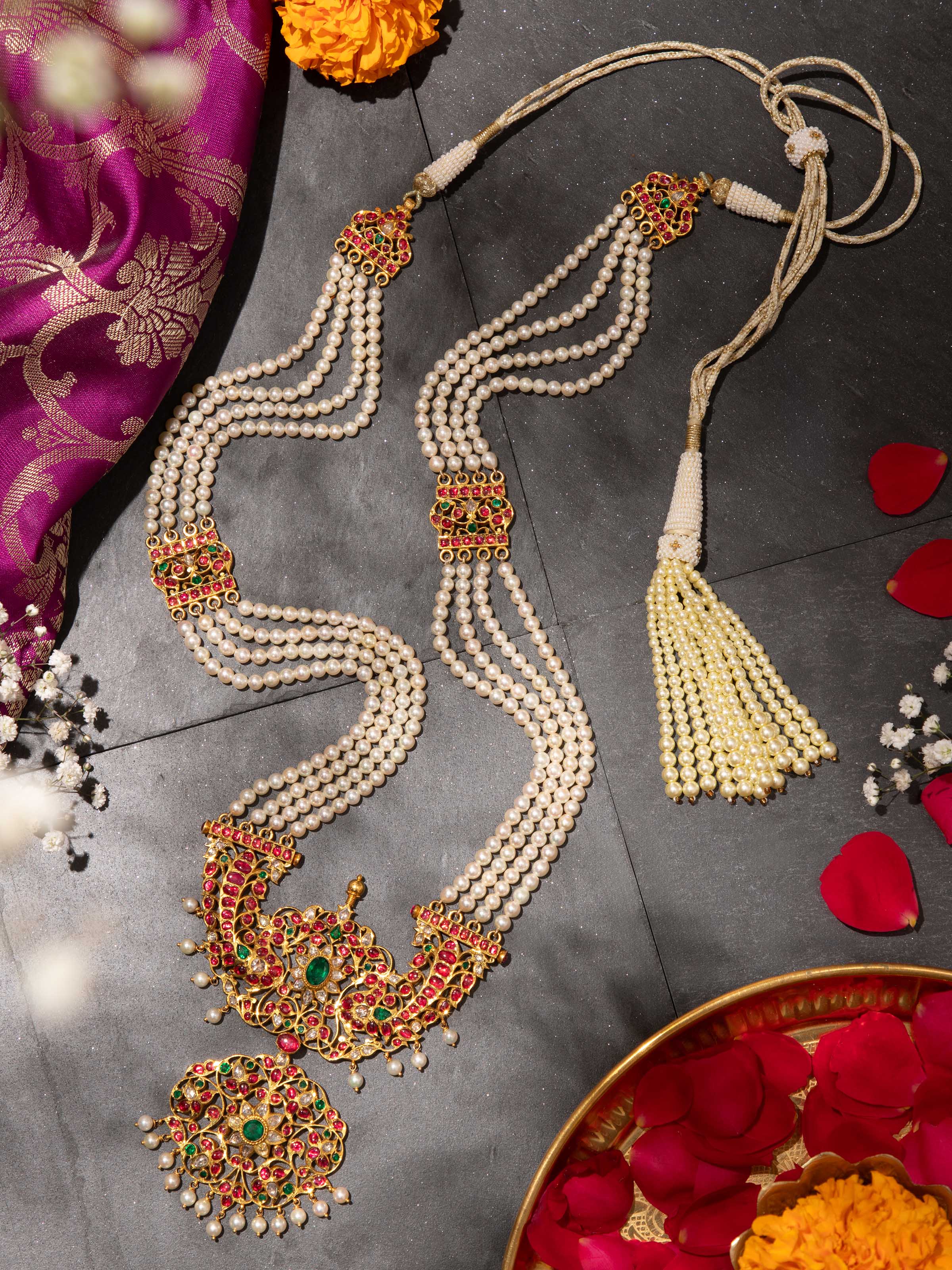 Kundala Velai 22 Karat Gold Long Necklace