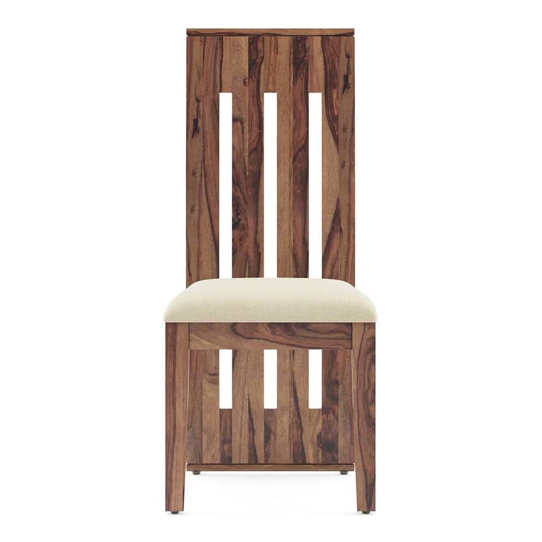 Sinai Dining Chair Set Of 2 Finish Teak Fabric Camilla Ivory Colour