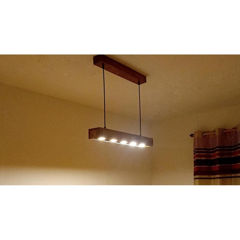 Felix 24 Brown Wooden LED Hanging Lamp