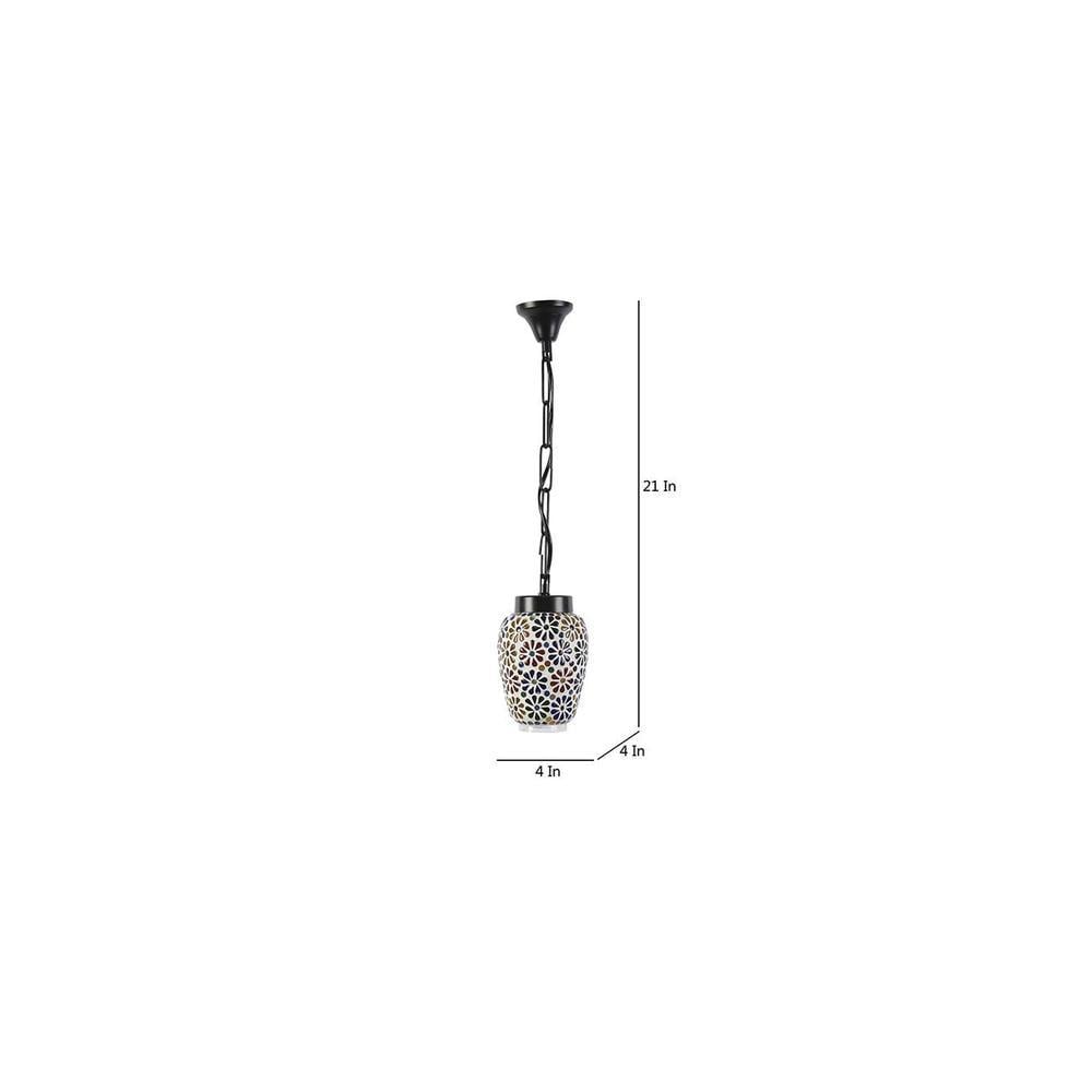 Jamison Multicolour Glass Single Hanging Light