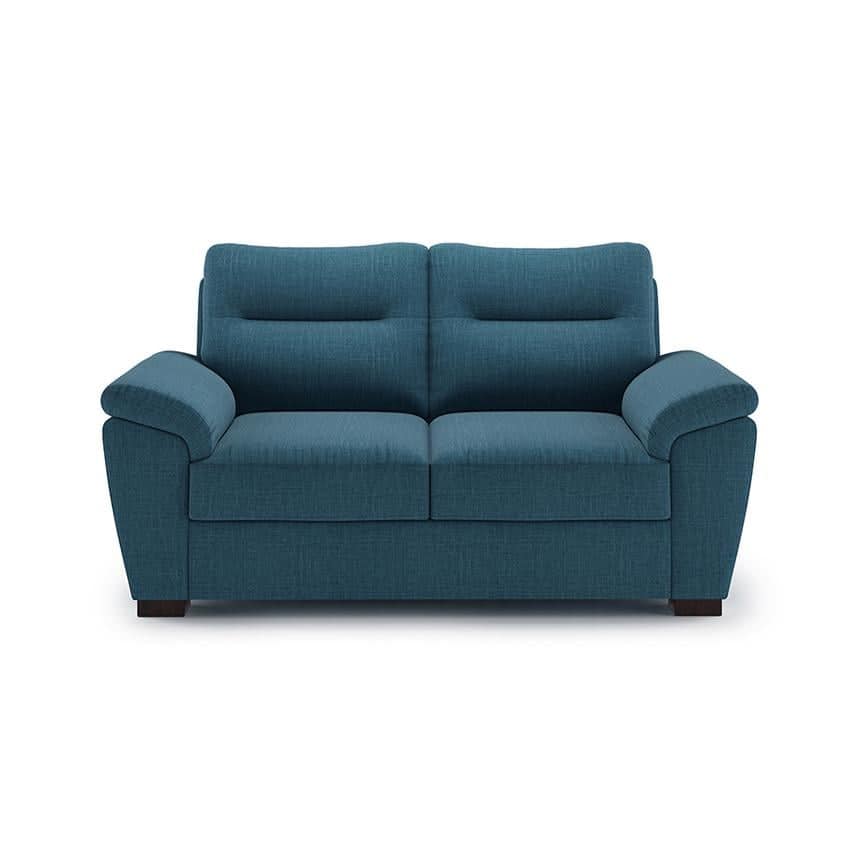 Adelaide Luxe 2 Seater Fabric Sofa in Colonial Blue Colour