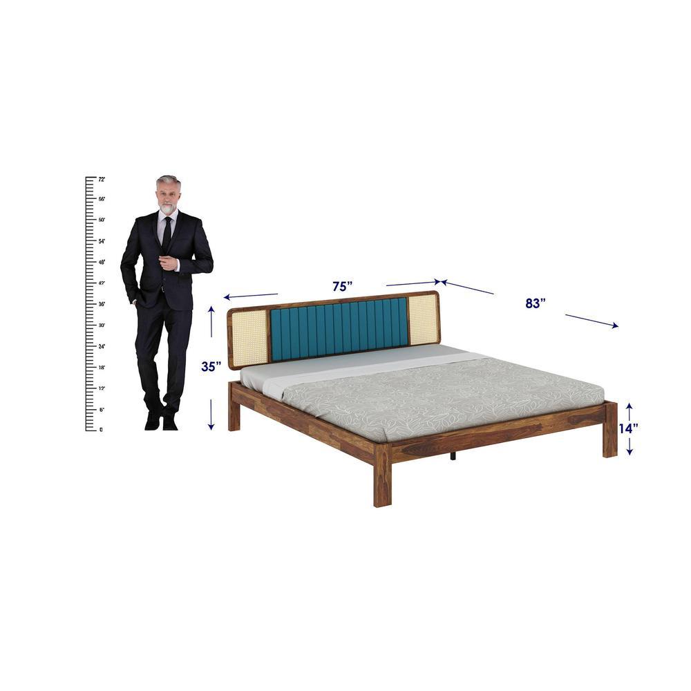 Boho Solid Wood King Size Non Storage Bed In Provincial Teak Finish