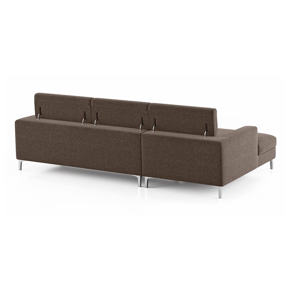 Chelsea Left Aligned 3 Seater Sectional Fabric Sofa (Daschund Brown)