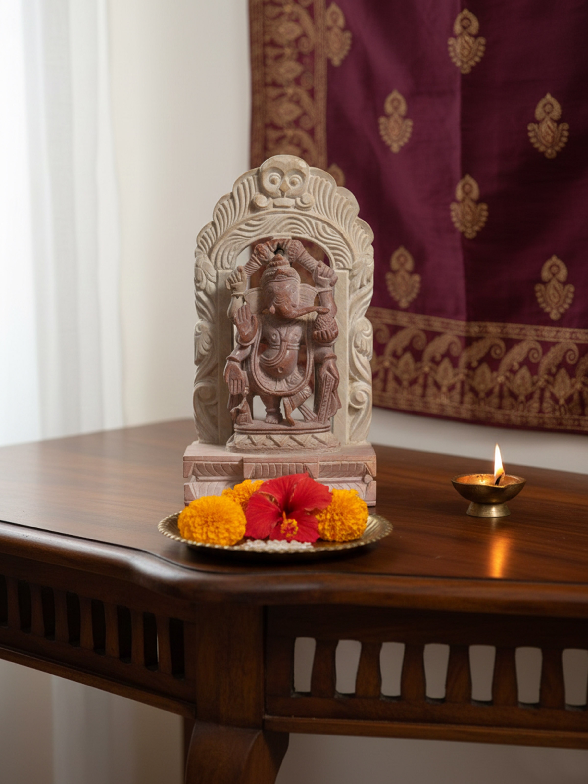 Stone Carved Ganesha Idol