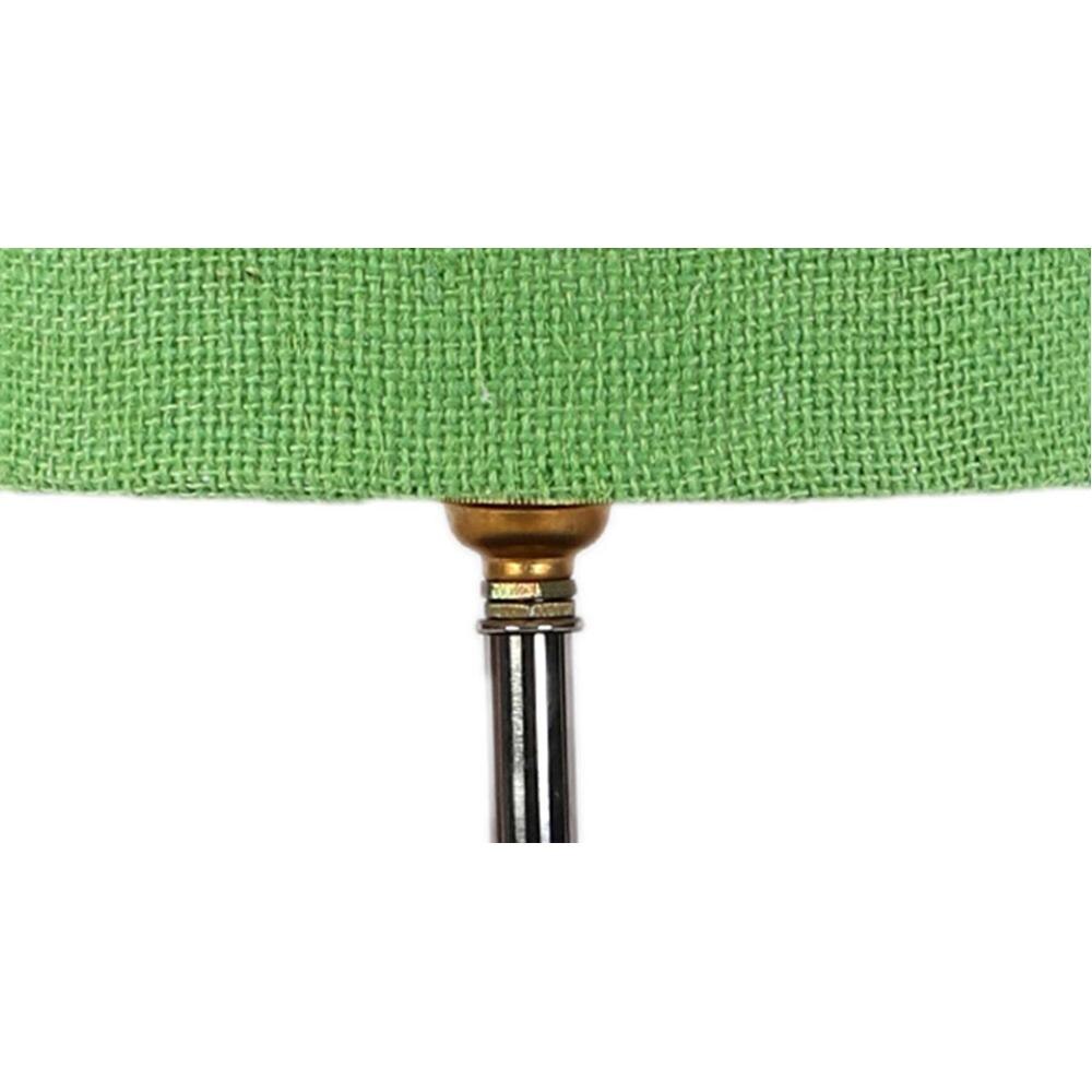 Yin Green Jute Table Lamp with brown wood base