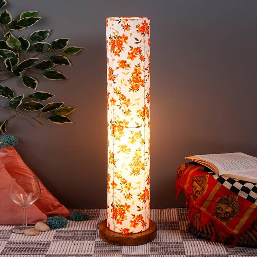 Owen Multicolour Cotton Shade Floor Lamp