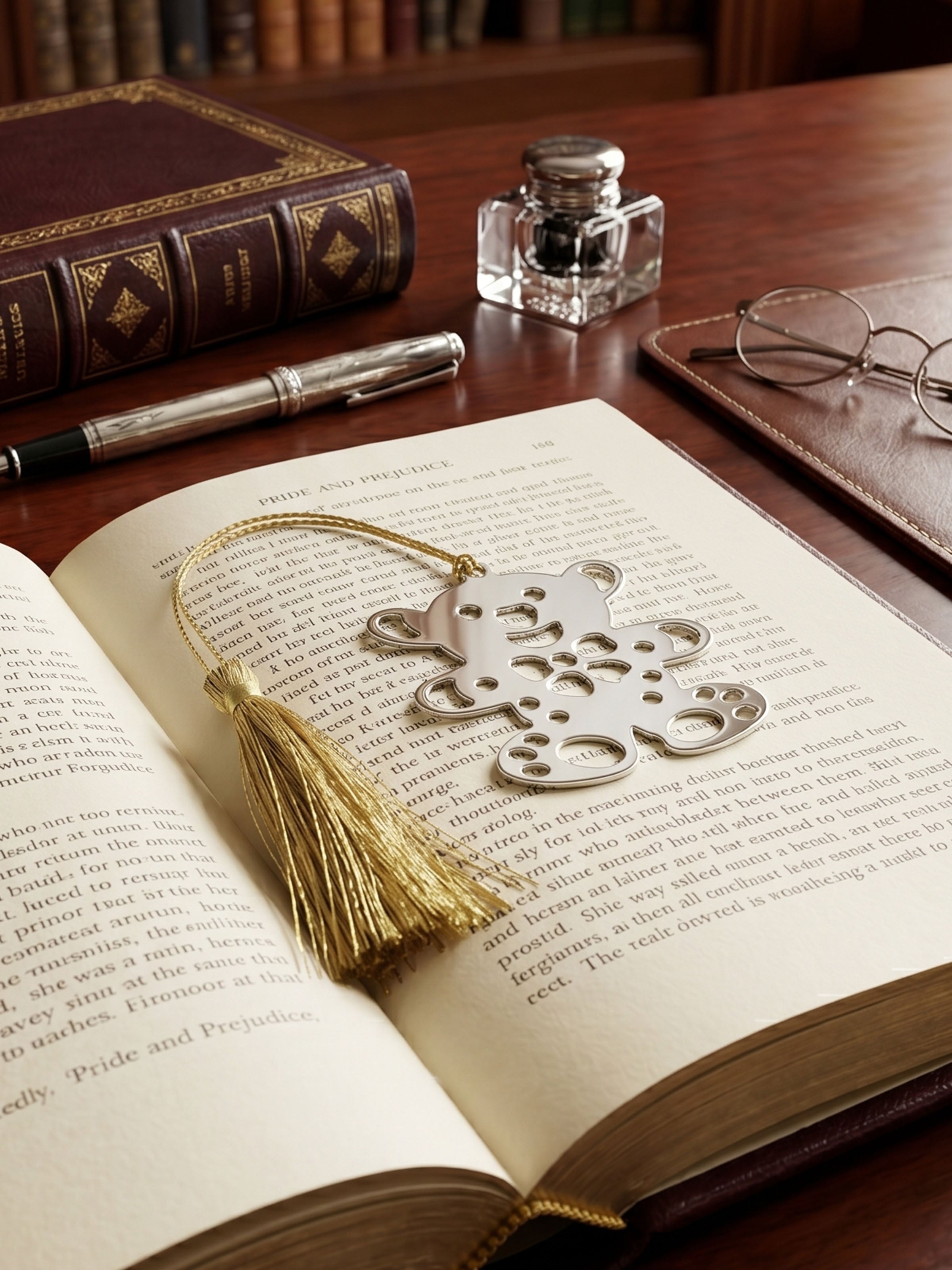 Silver-plated Teddy Bookmark