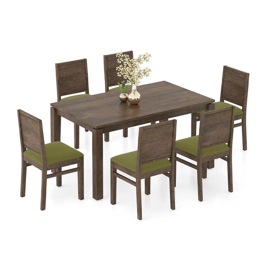 Atlas Solid Wood 6 Seater Compact Dining Table with Atlas Dining chair