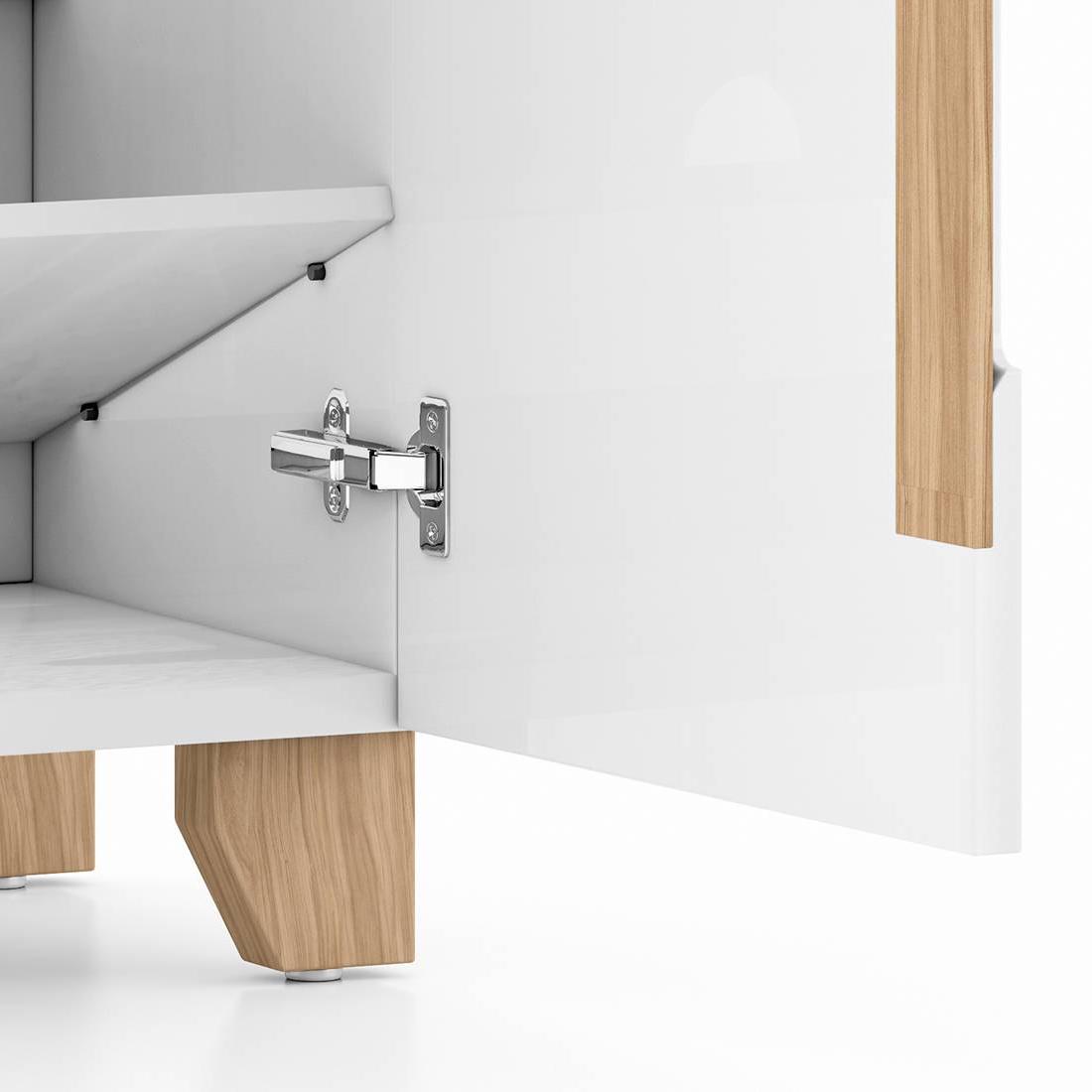 Oslo High Gloss 21 Pair Shoe Rack In White Finish