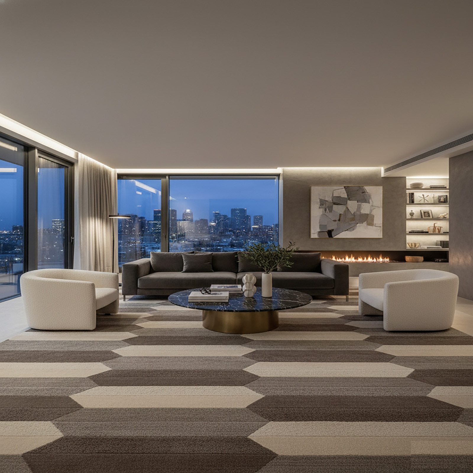 Oslo Chevron Stripe Carpet 5 X 7