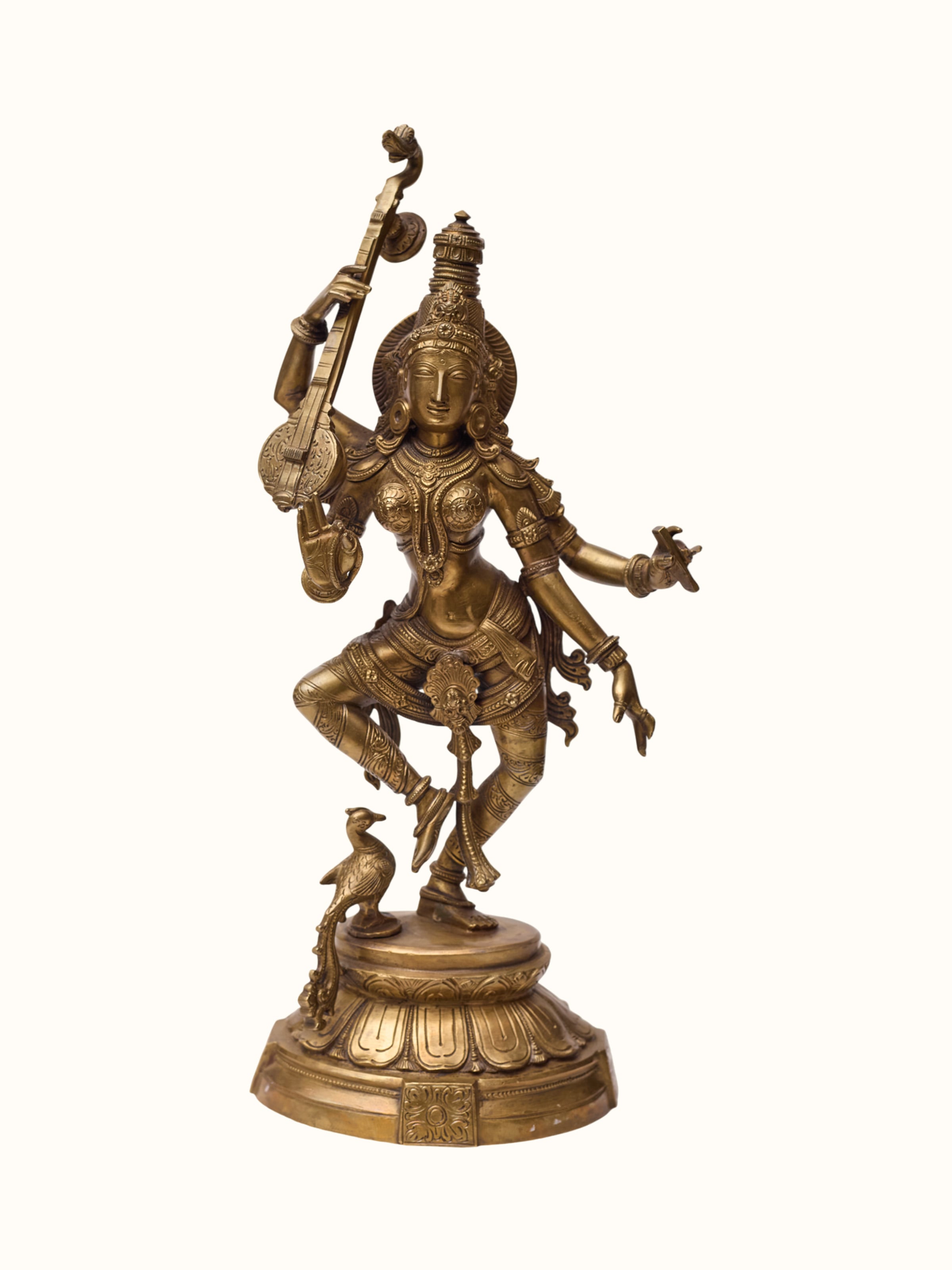 Bronze Cast Dancing Saraswati Idol