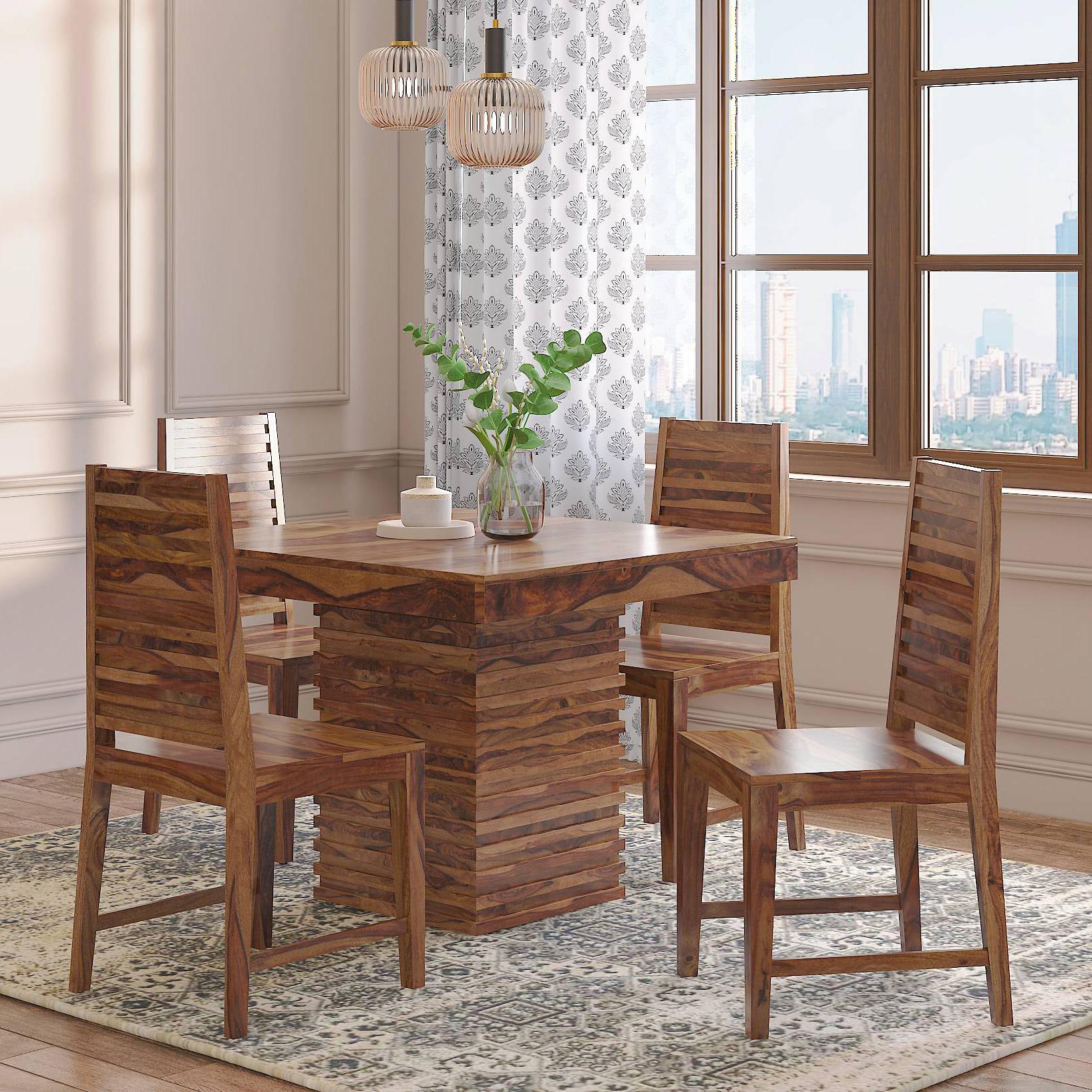 Julian 4 Seater Dining Table In Teak Finish