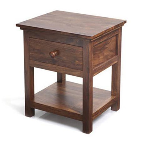 Snooze Solid Wood Bedside Table in Teak Finish
