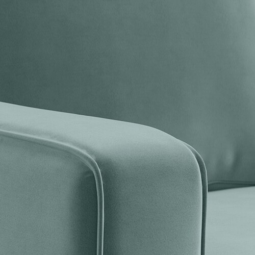 Apollo Sectional Fabric Sofa (Colour : Dusty Turquoise Velvet , Seating Capacity : Right Aligned 3 Seater + Chaise+ Ottoman  Cushion Type : Soft )