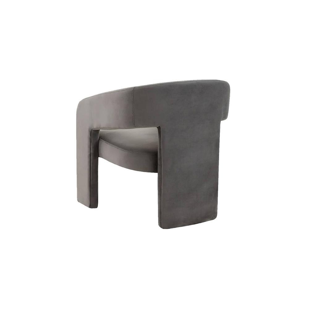 Ashley Velvet Accent Chair in Dark Grey Colour