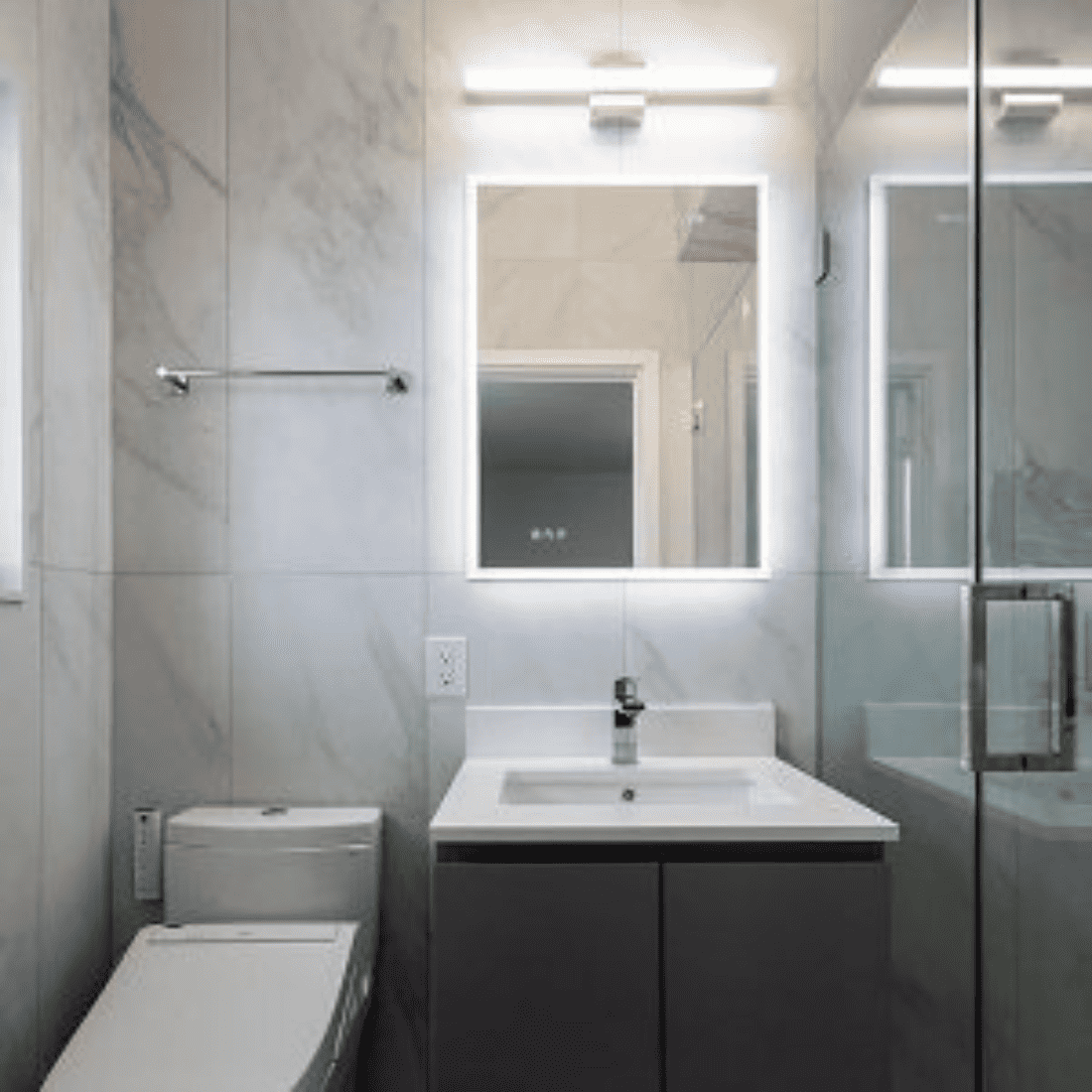 Rectangle  Vanity Mirror with Lights Modern LED Mirror