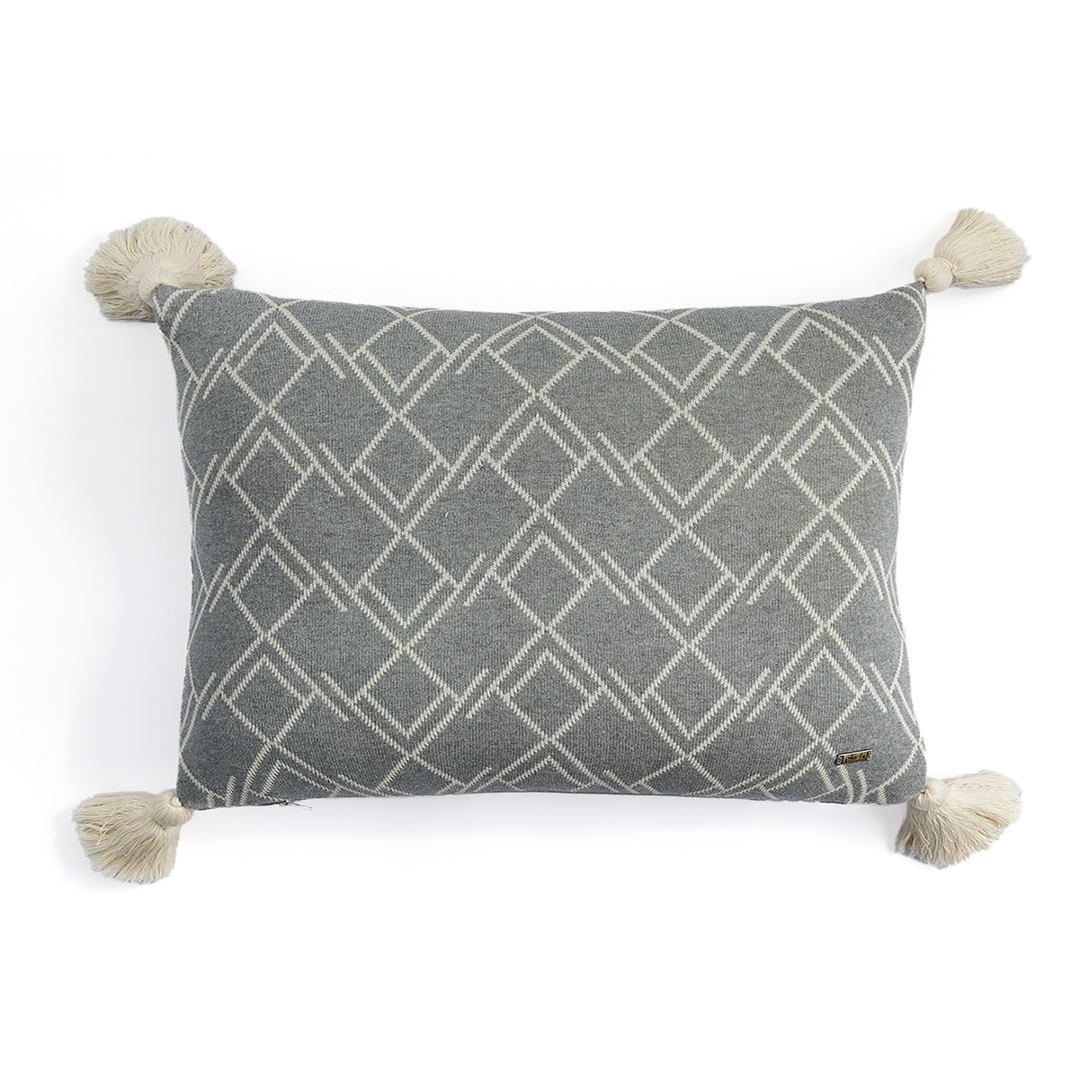 Gianna Light Grey Melange  And Natural Cushion Cover 18X18 Inches - Pluchi
