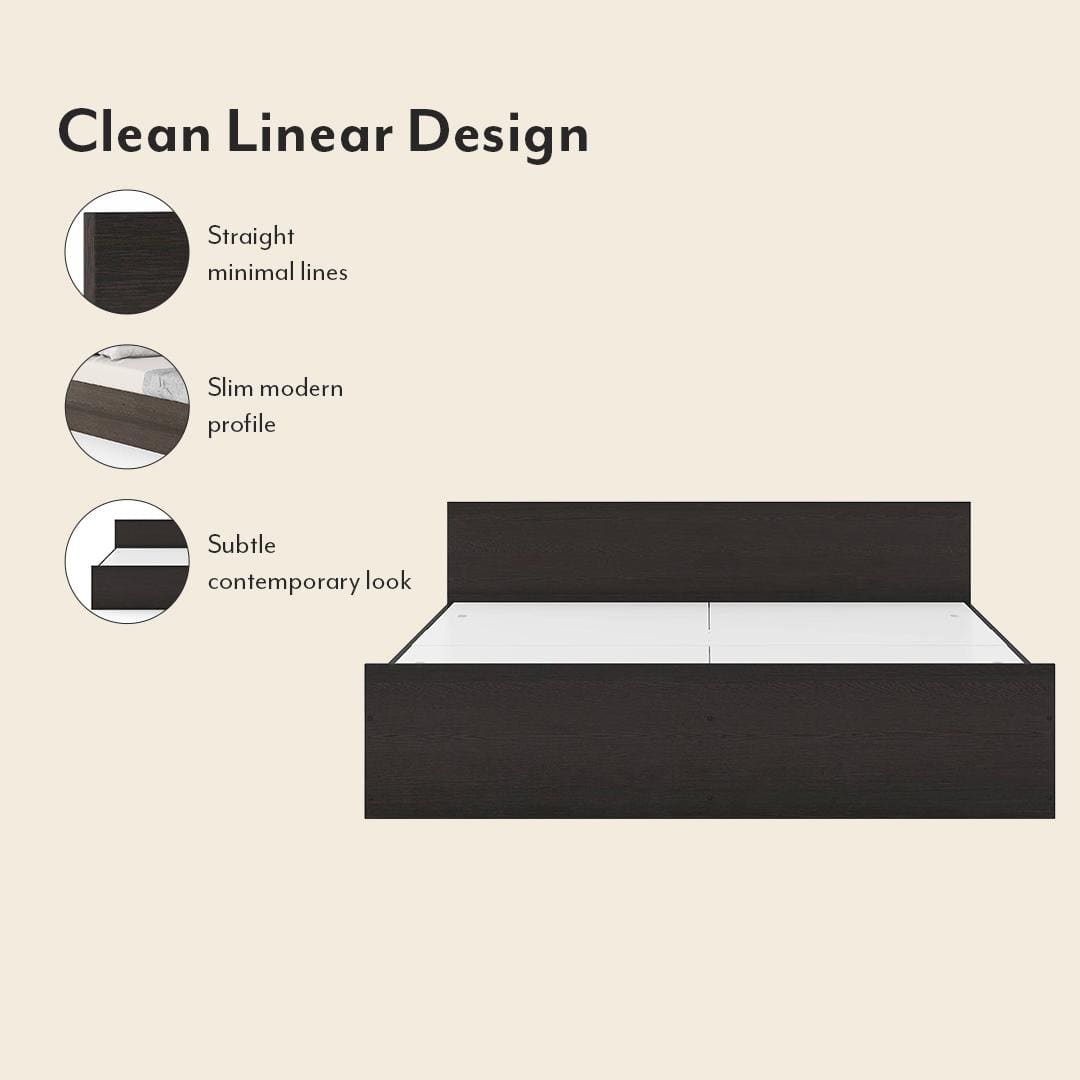 Sadie Queen Size Box Storage Bed In Dark Wenge Finish