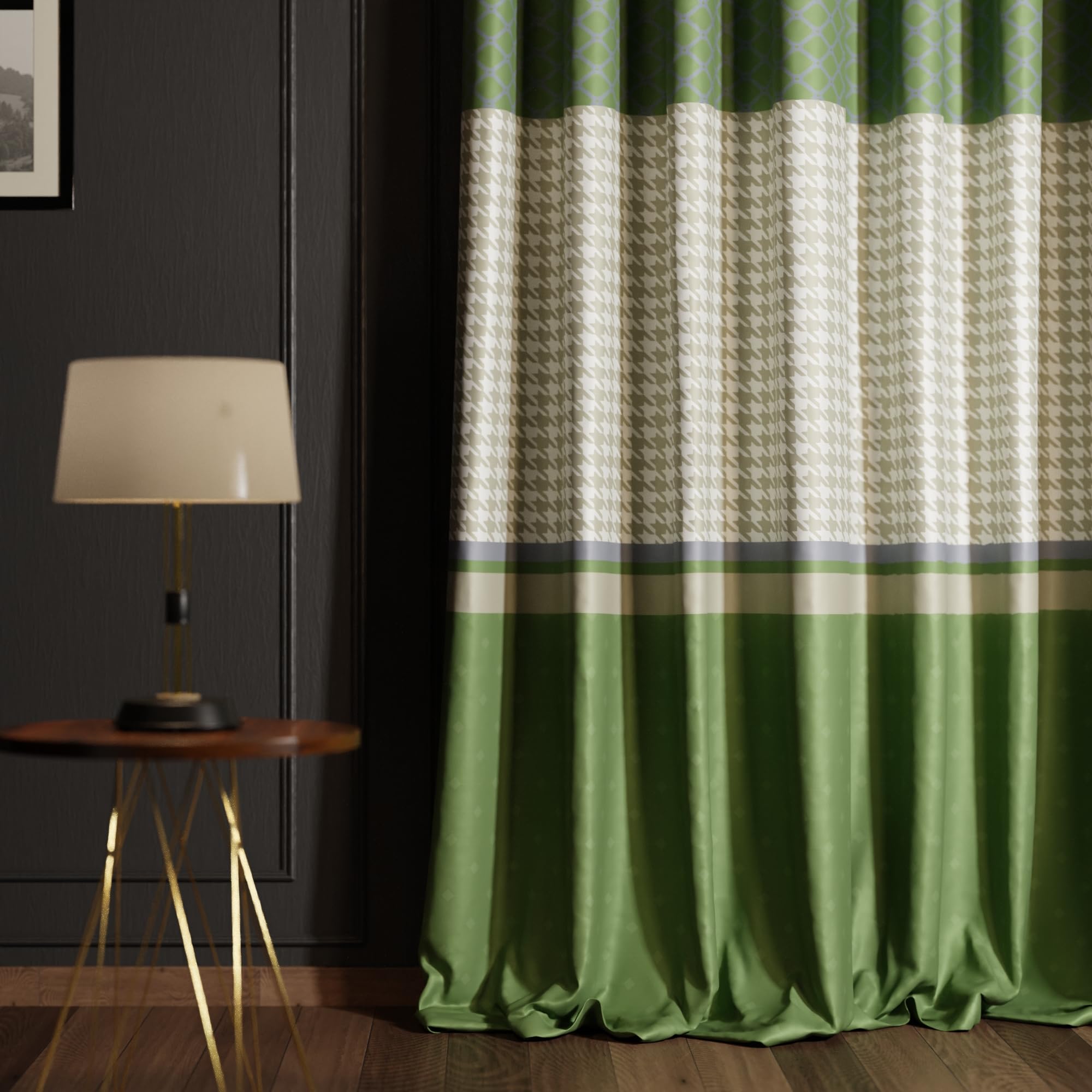 Stoa Paris Satin Curtain for Door, 70% Blackout Curtains, Set of 1, Versailles - Majestic Meadow with Back Lining - Stoa Paris