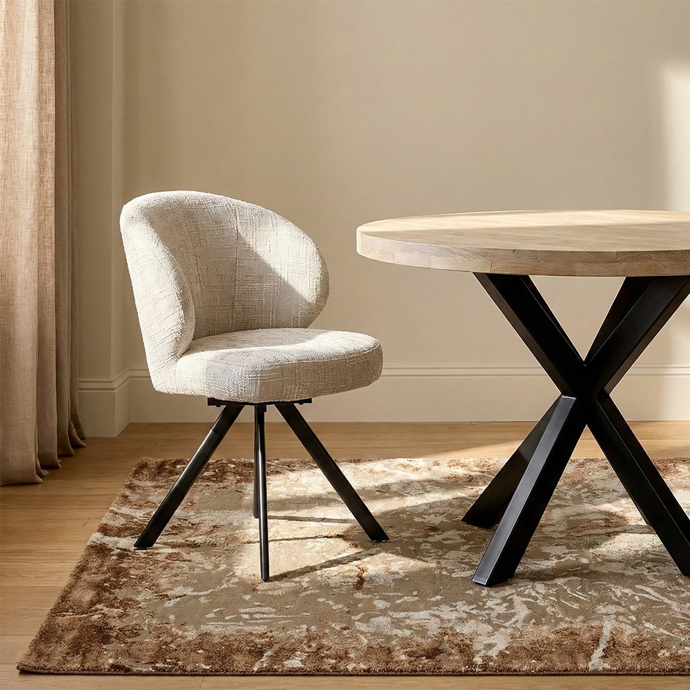 Cotton Vershe Dining Chair with Metal