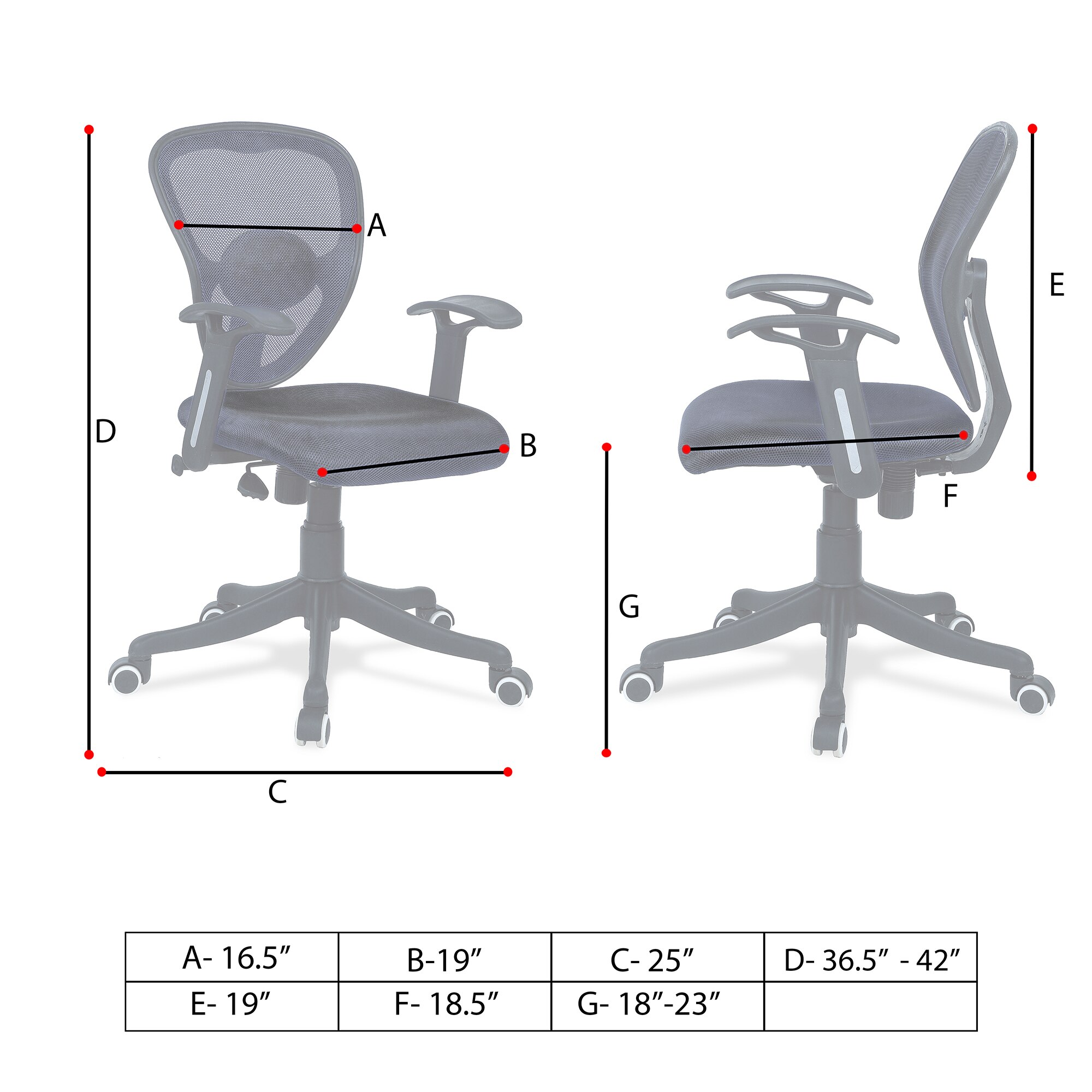 Aaeroa Low Back Ergonomic Chair in Black Colour